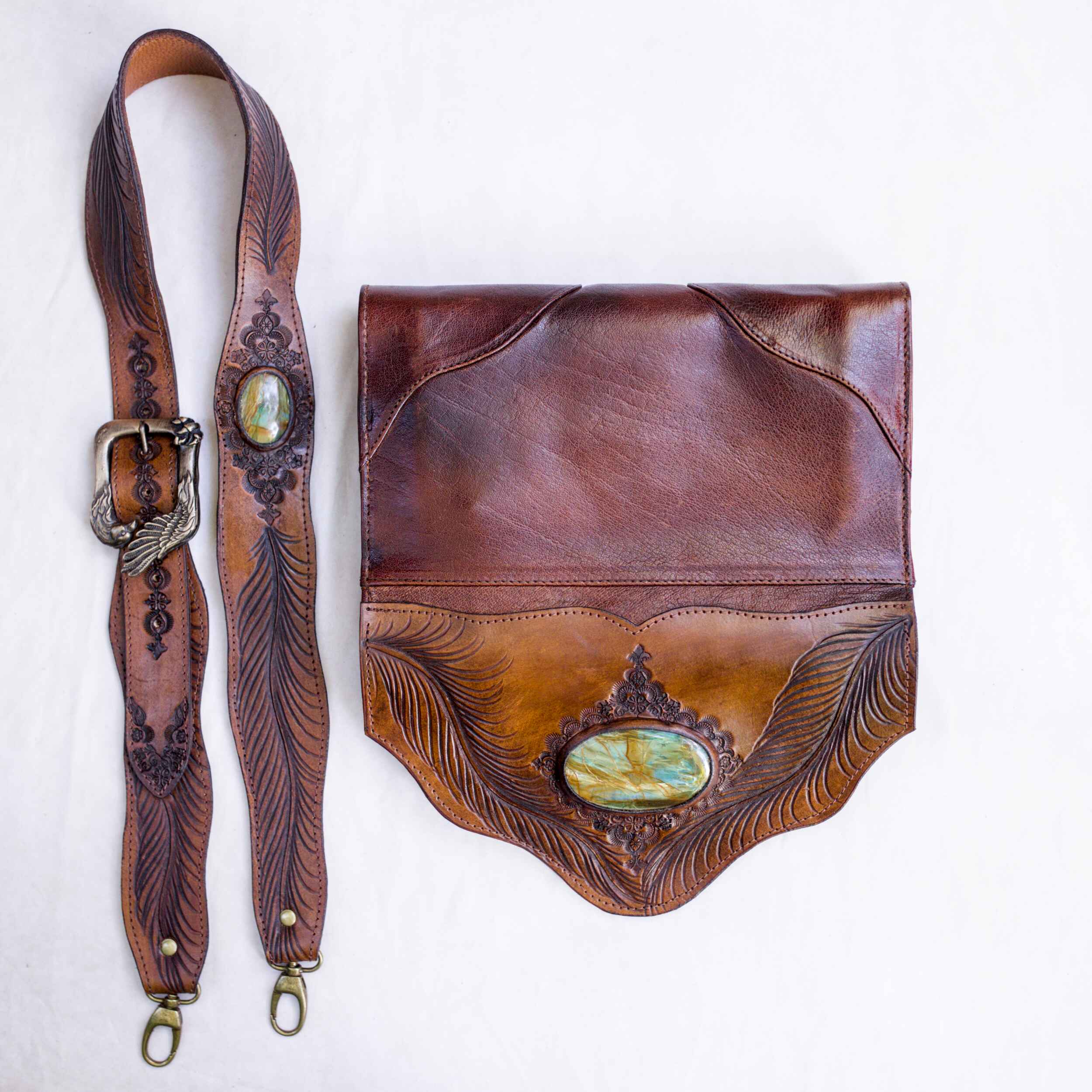 Eagle Feather Clutch with Dragon Stone