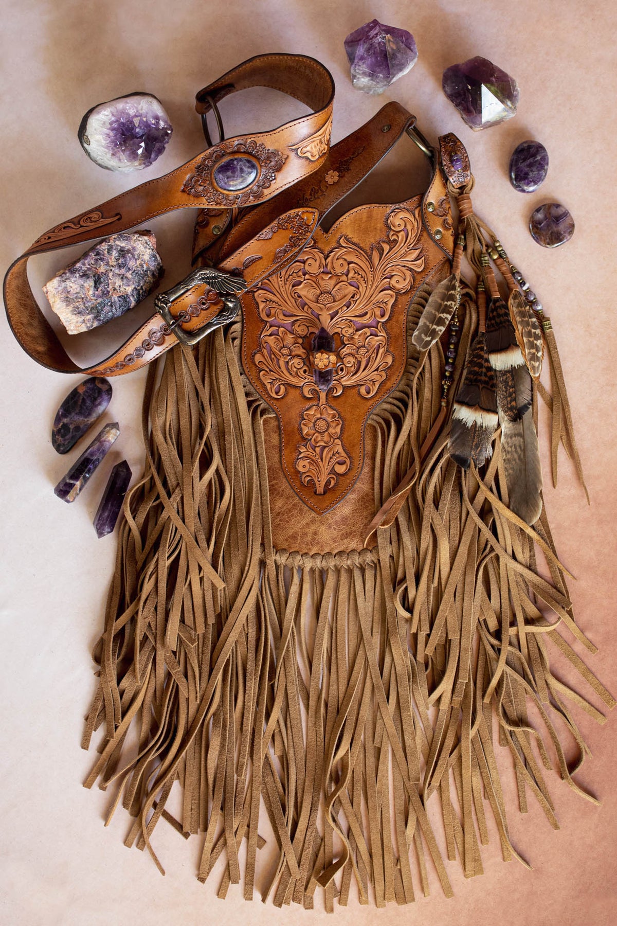 Dusty Mountain Bag with Amethyst