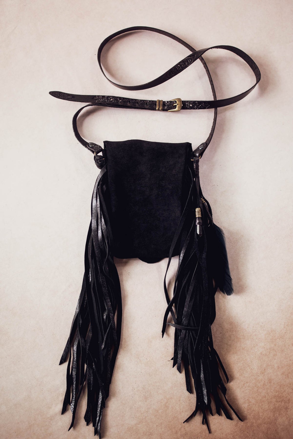Nomad Phone Pouch with Stag Horn & Smoky Quartz Wand