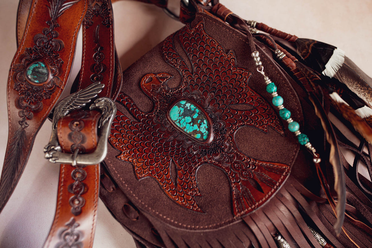 Petite Cheyenne Eagle Bag with Turquoise