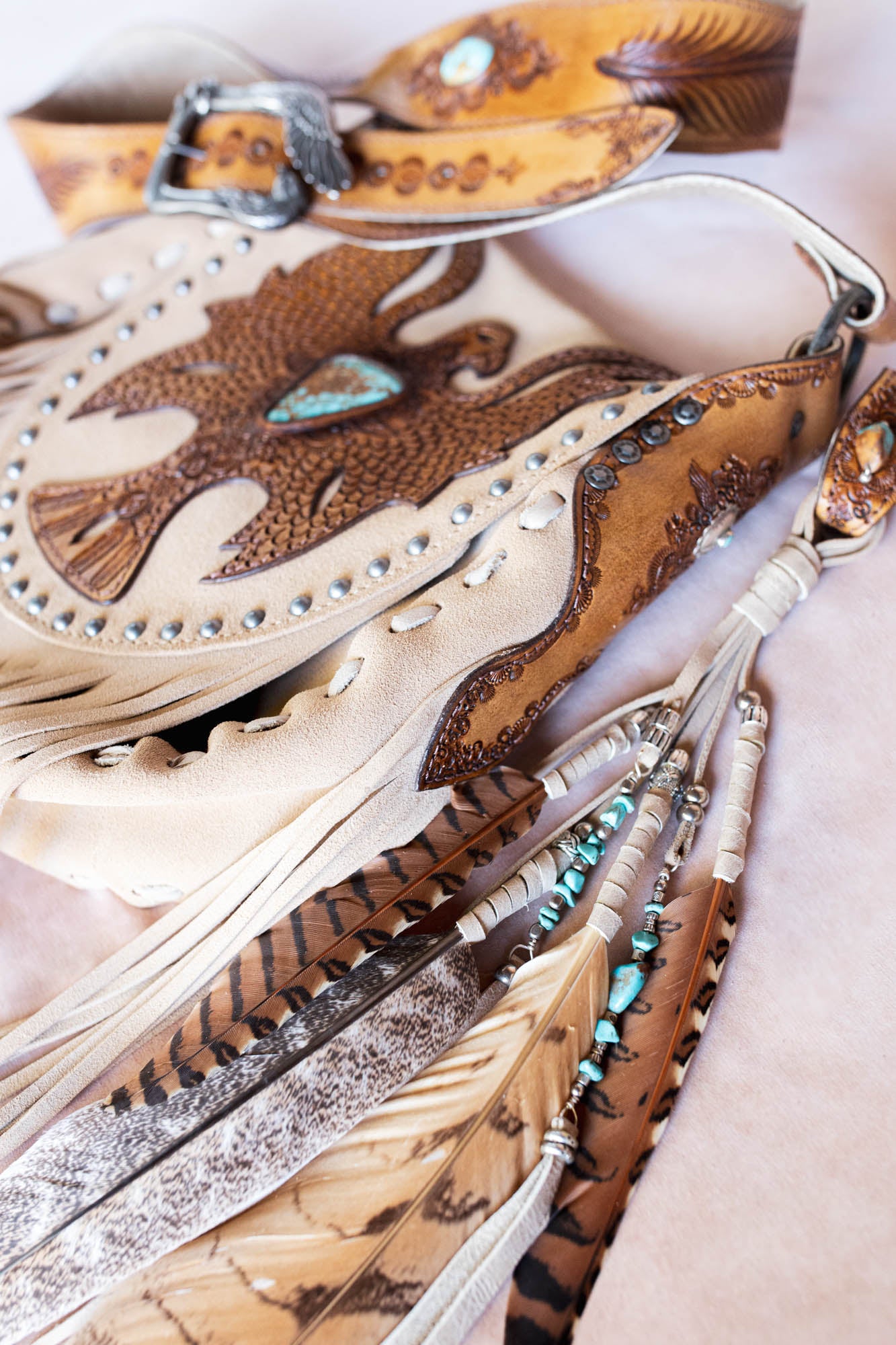 Cheyenne Eagle Bag with Number 8 Turquoise