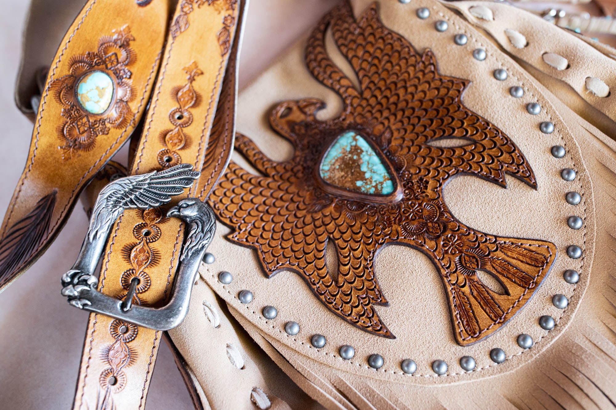 Cheyenne Eagle Bag with Number 8 Turquoise