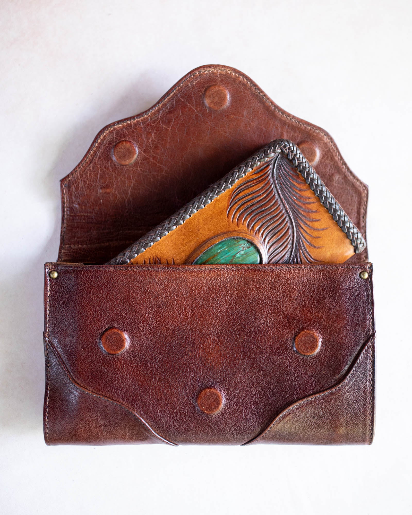 Eagle Feather Clutch with Chrysoprase