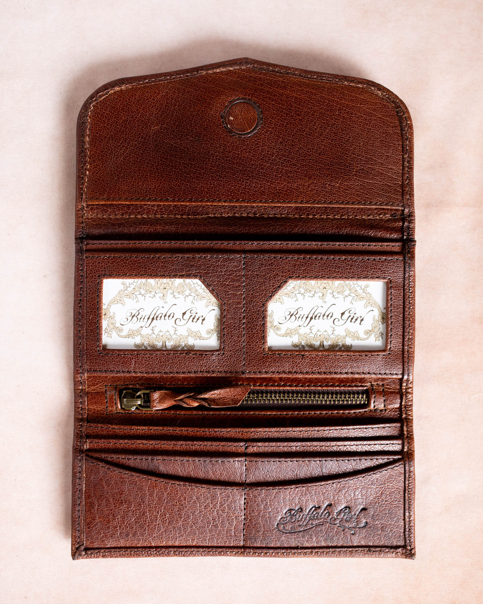 Hand Painted Flower Wallet with Carnelian