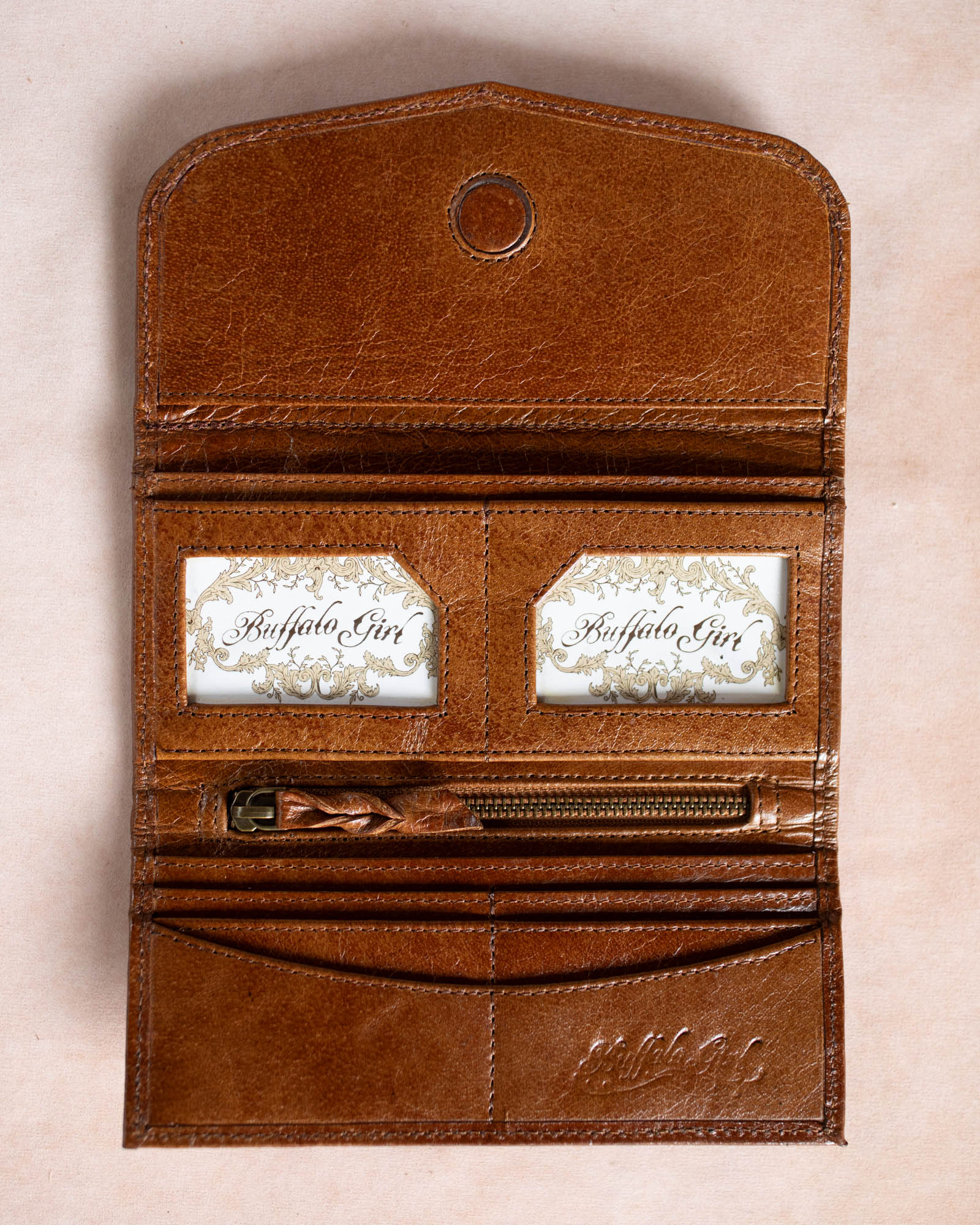 Hand Painted Flower Wallet with Rose Quartz