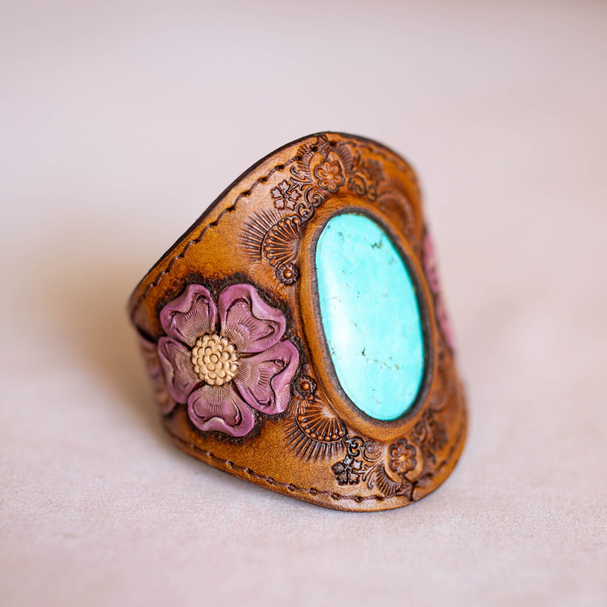 Desert Bloom Cuff with Turquoise