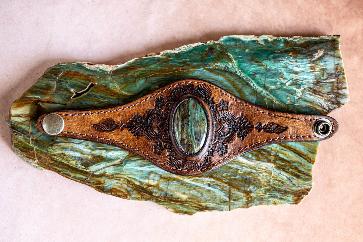 Mandala Cuff with Dragon Stone
