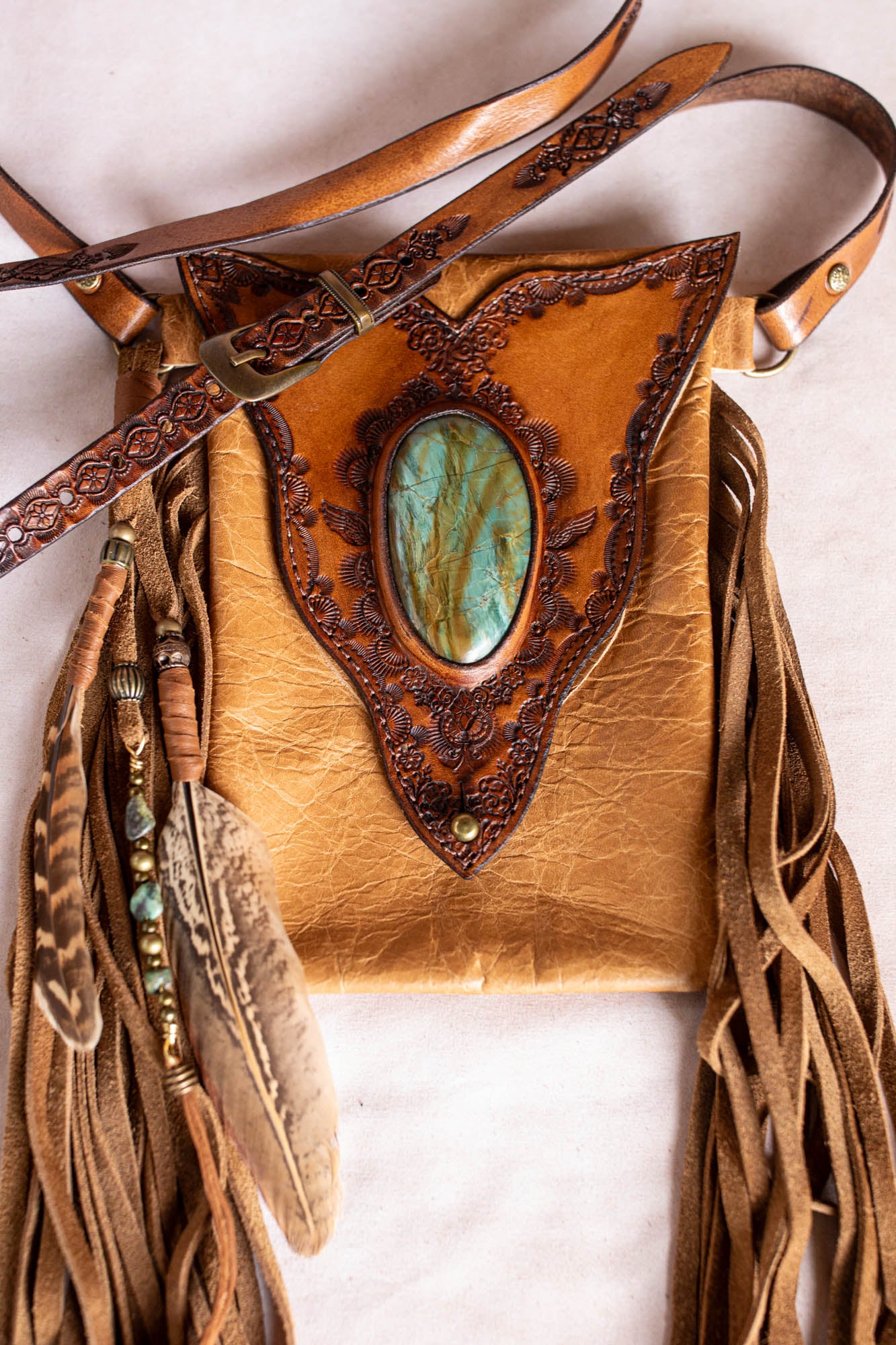 Gypsy Wanderer Phone Pouch with Dragon Stone