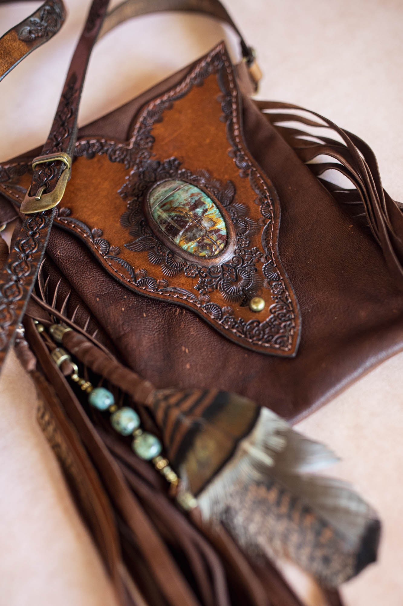 Gypsy Wanderer Phone Pouch with Dragon Stone