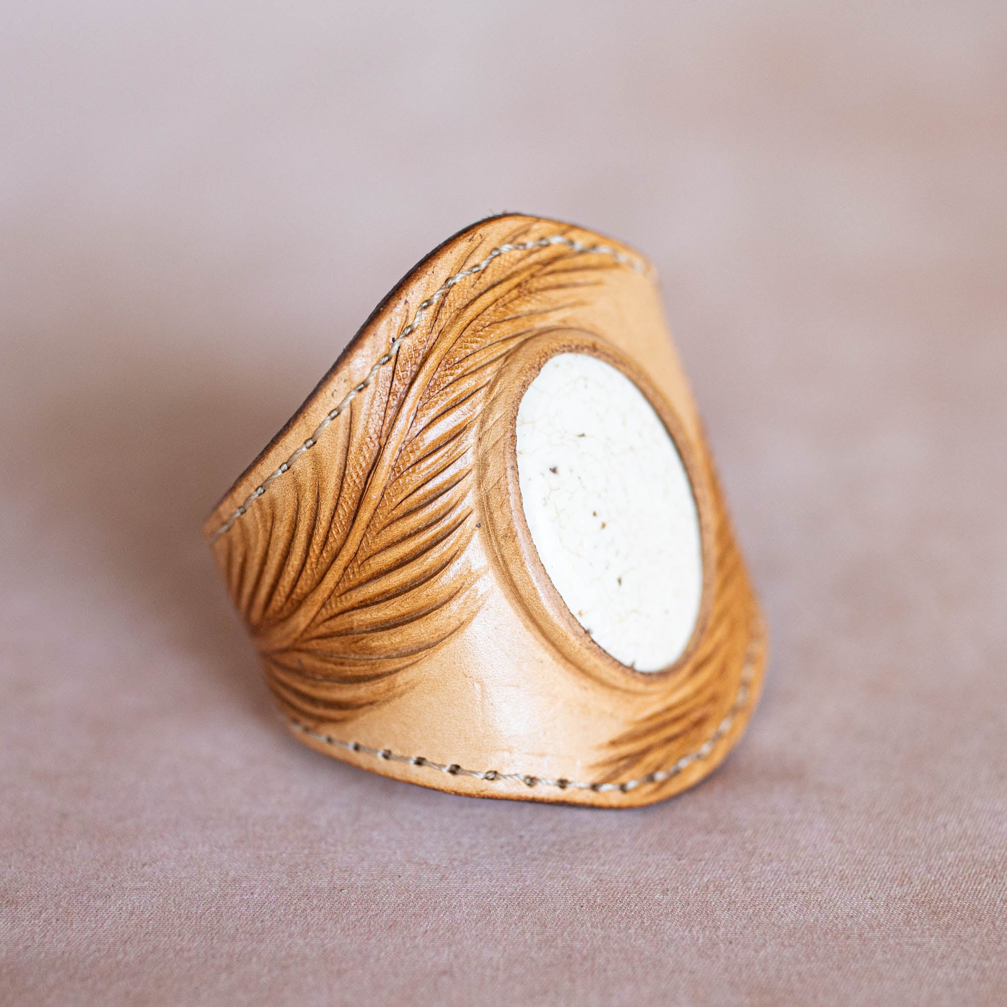 Eagle Feather Cuff with Wild Horse Magnesite