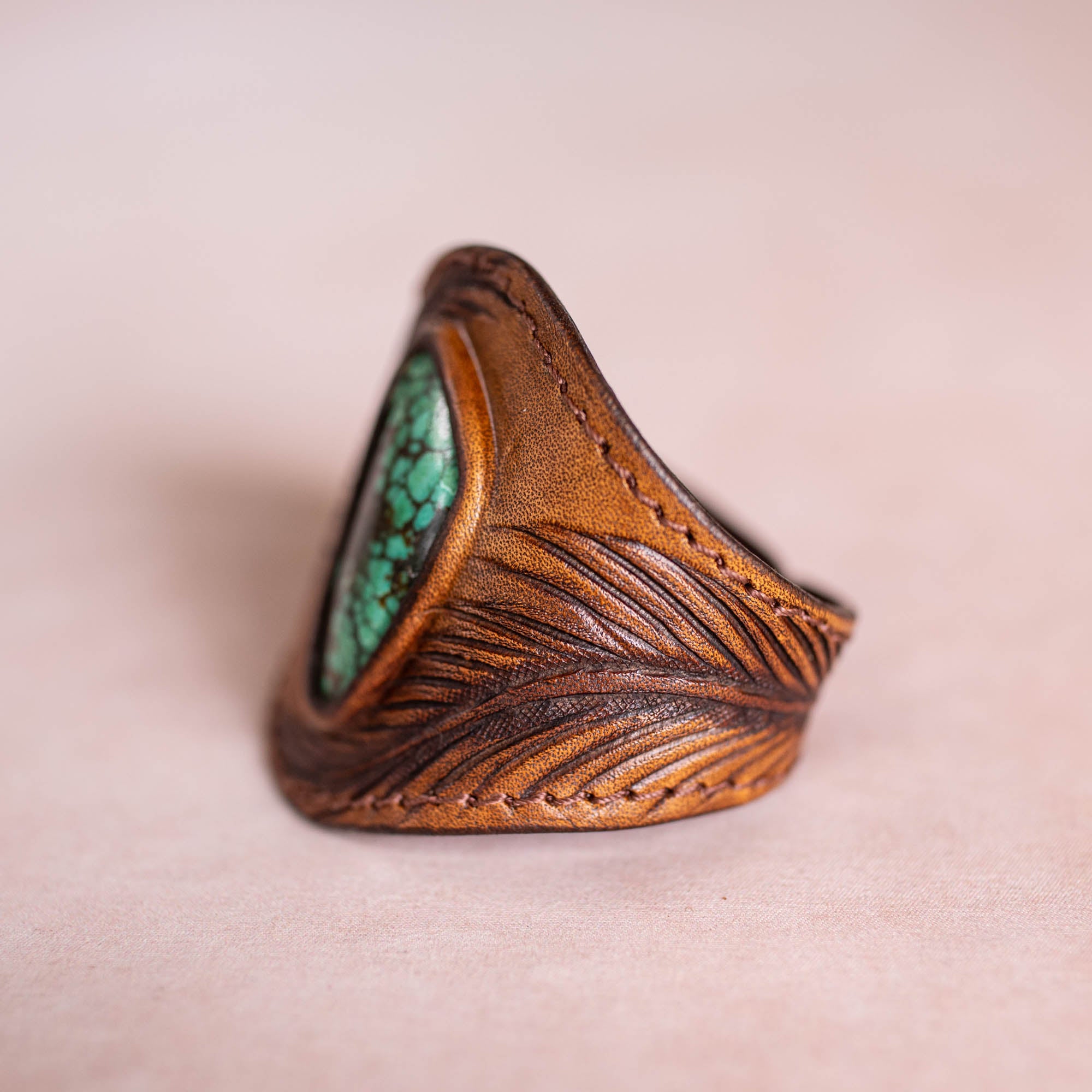 Eagle Feather Cuff with Turquoise