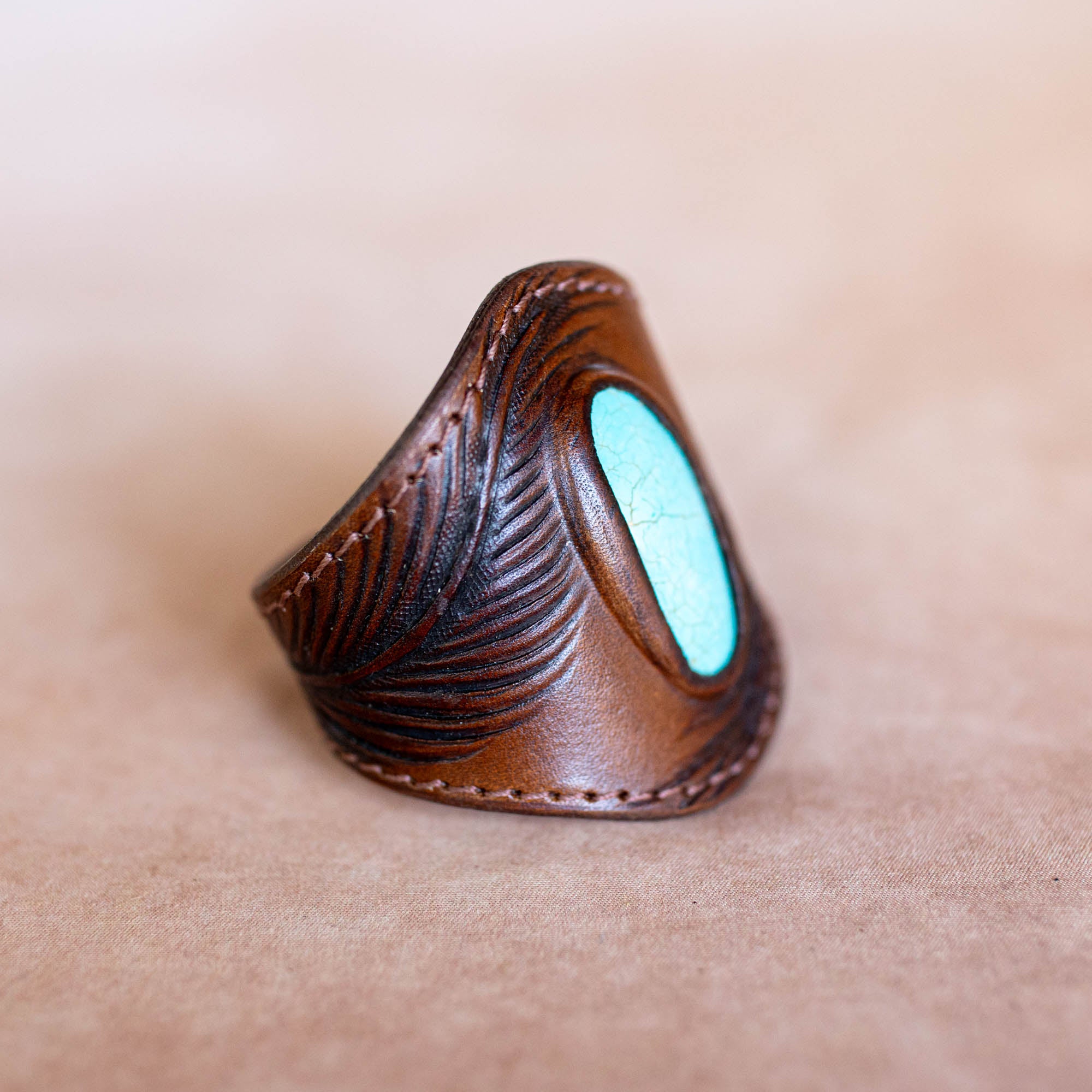 Eagle Feather Cuff with Turquoise