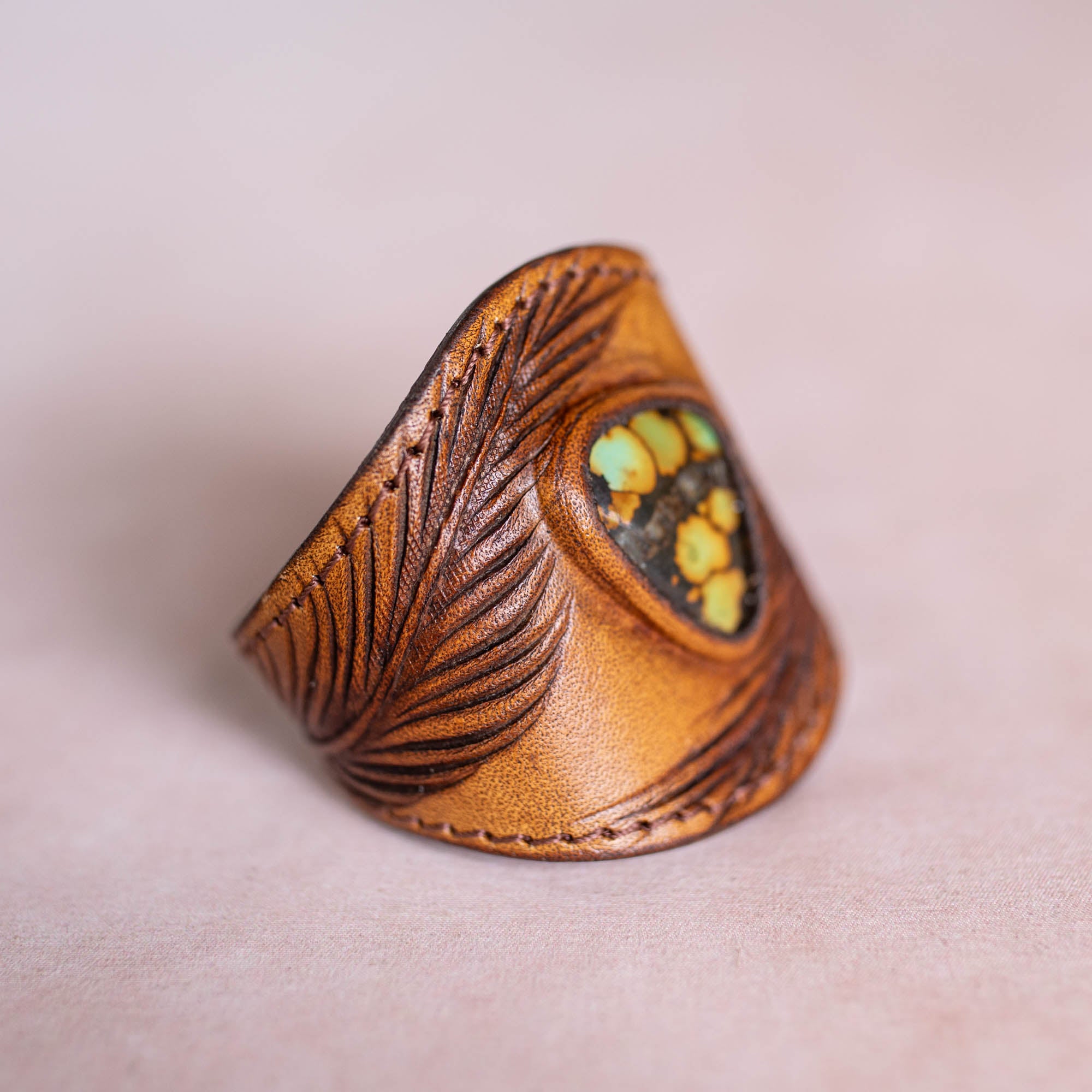 Eagle Feather Cuff with Turquoise