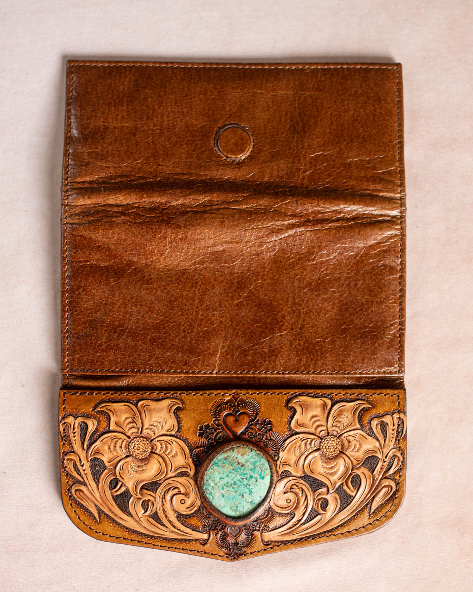 Flower Wallet with Mexican Turquoise