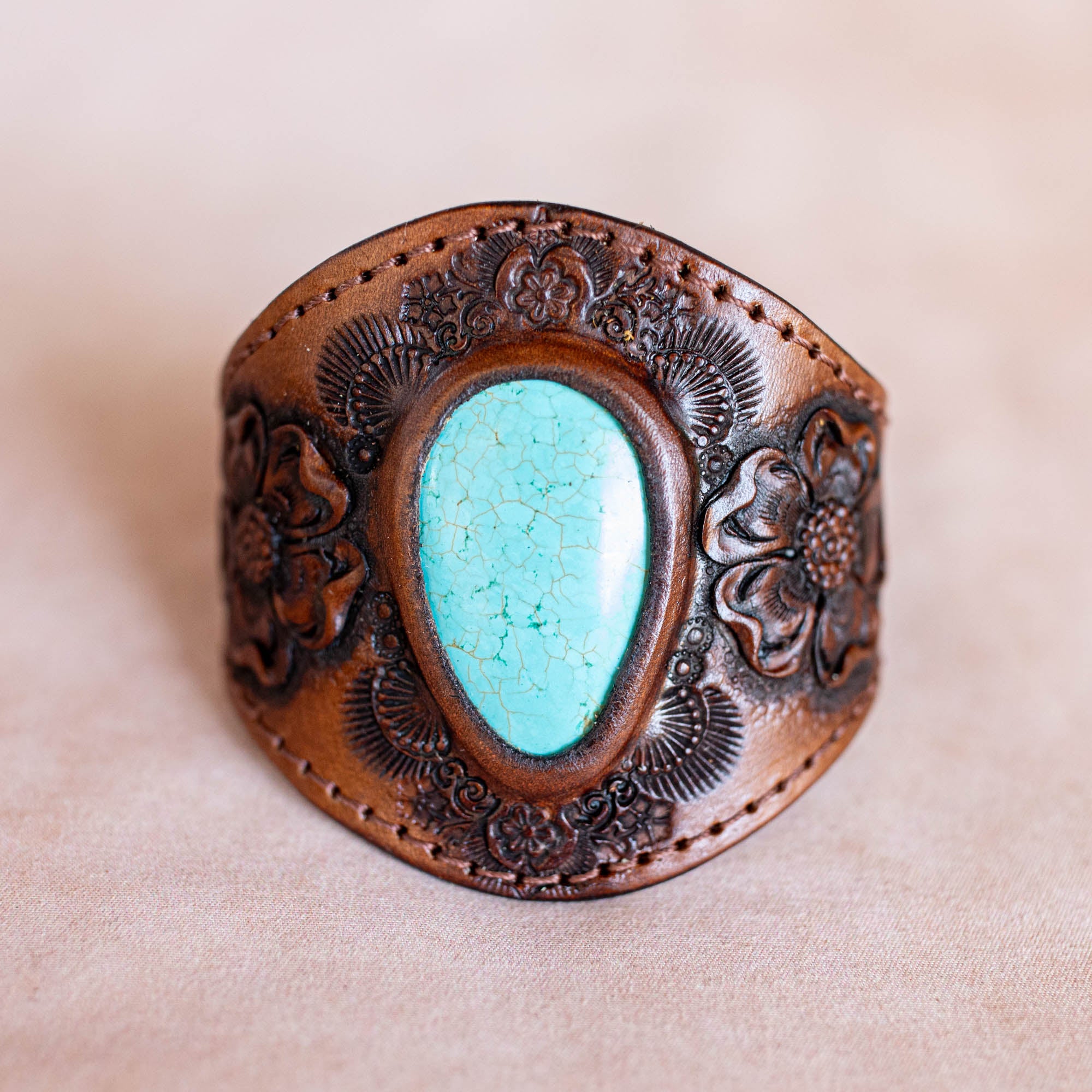Desert Bloom Cuff with Turquoise
