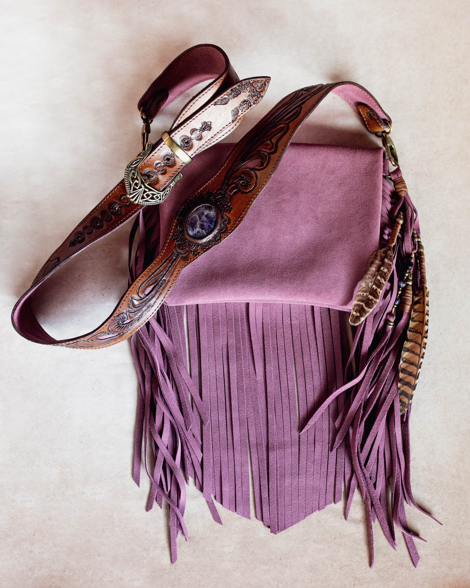 Petite Gypsy Wanderer Bag with Amethyst