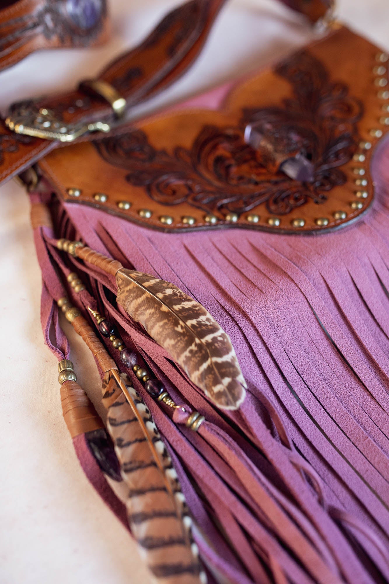 Petite Gypsy Wanderer Bag with Amethyst