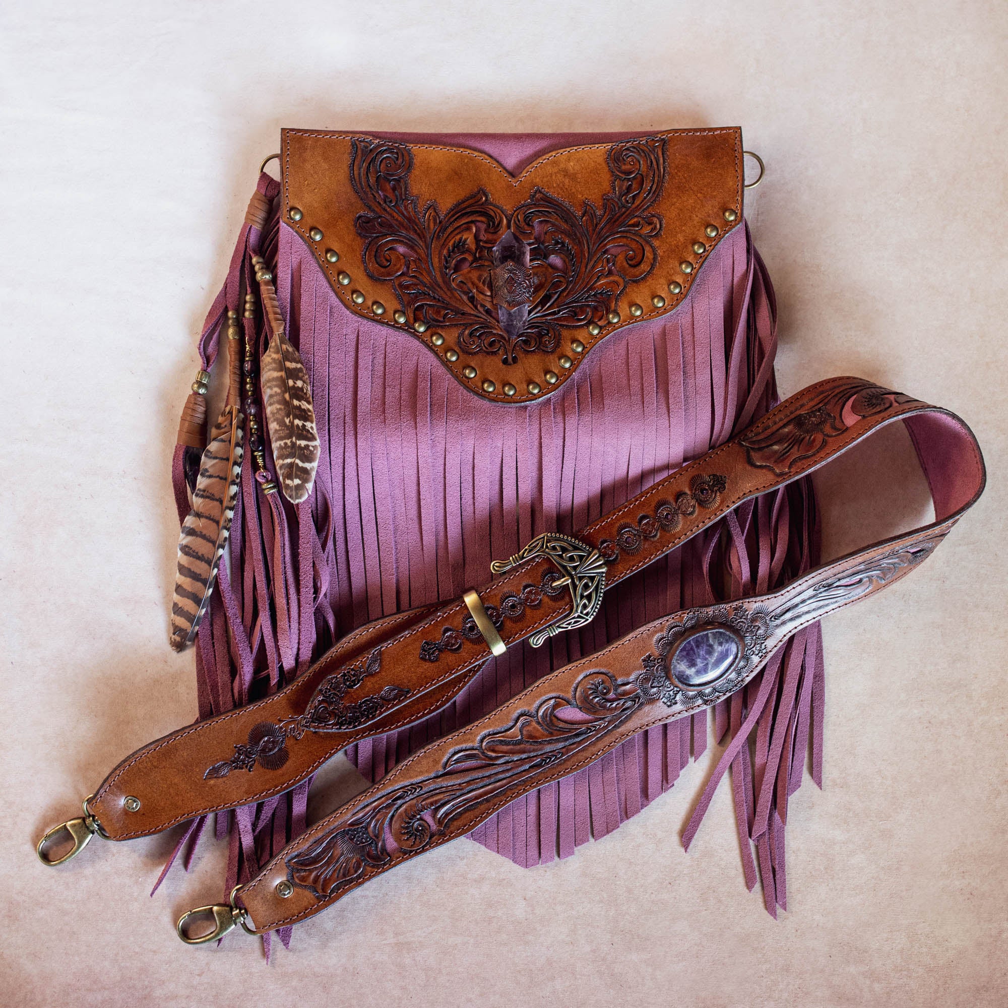 Petite Gypsy Wanderer Bag with Amethyst
