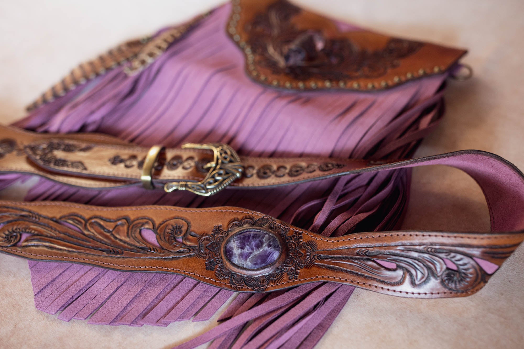 Petite Gypsy Wanderer Bag with Amethyst