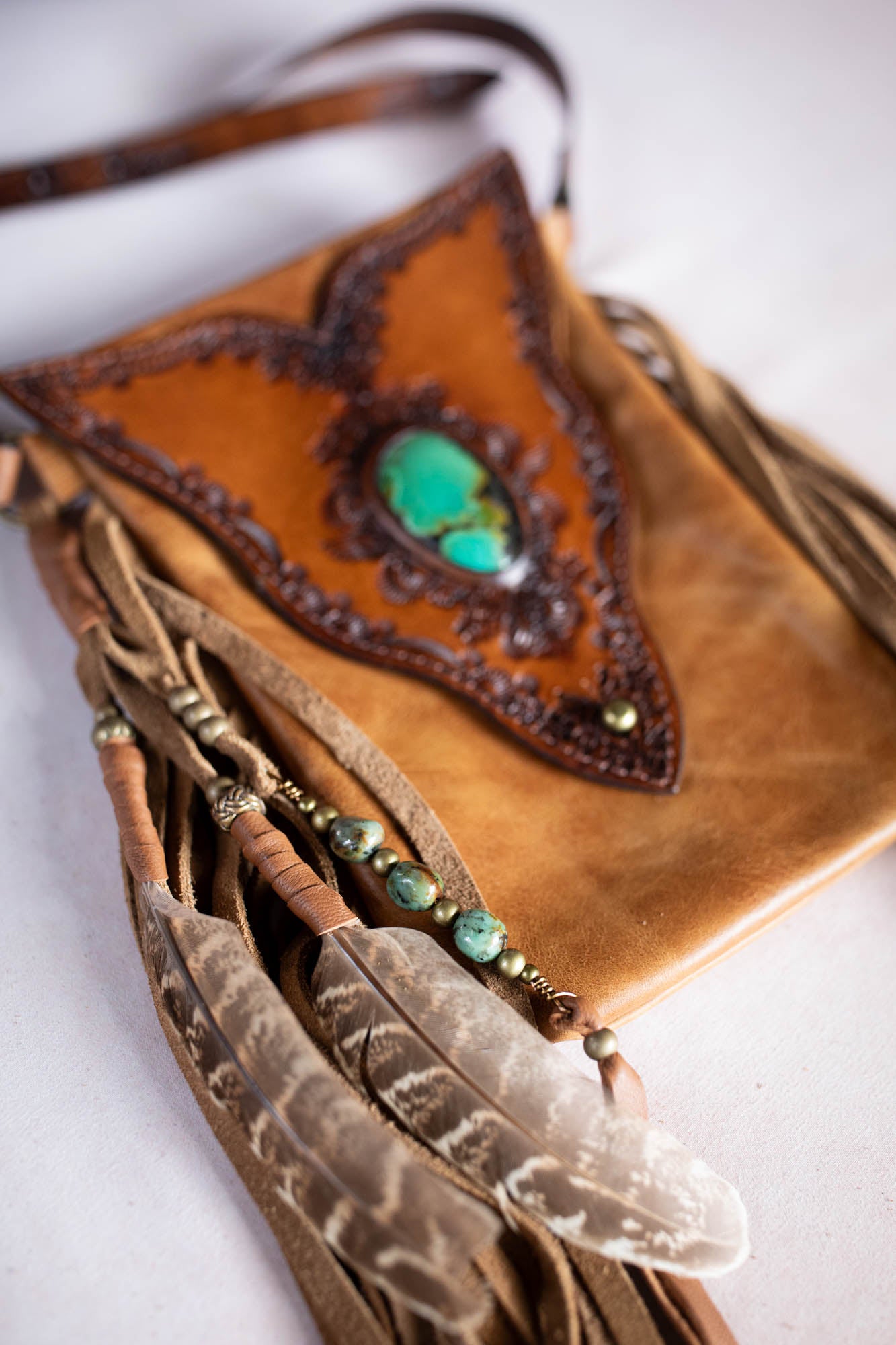 Gypsy Wanderer Phone Pouch with Turquoise