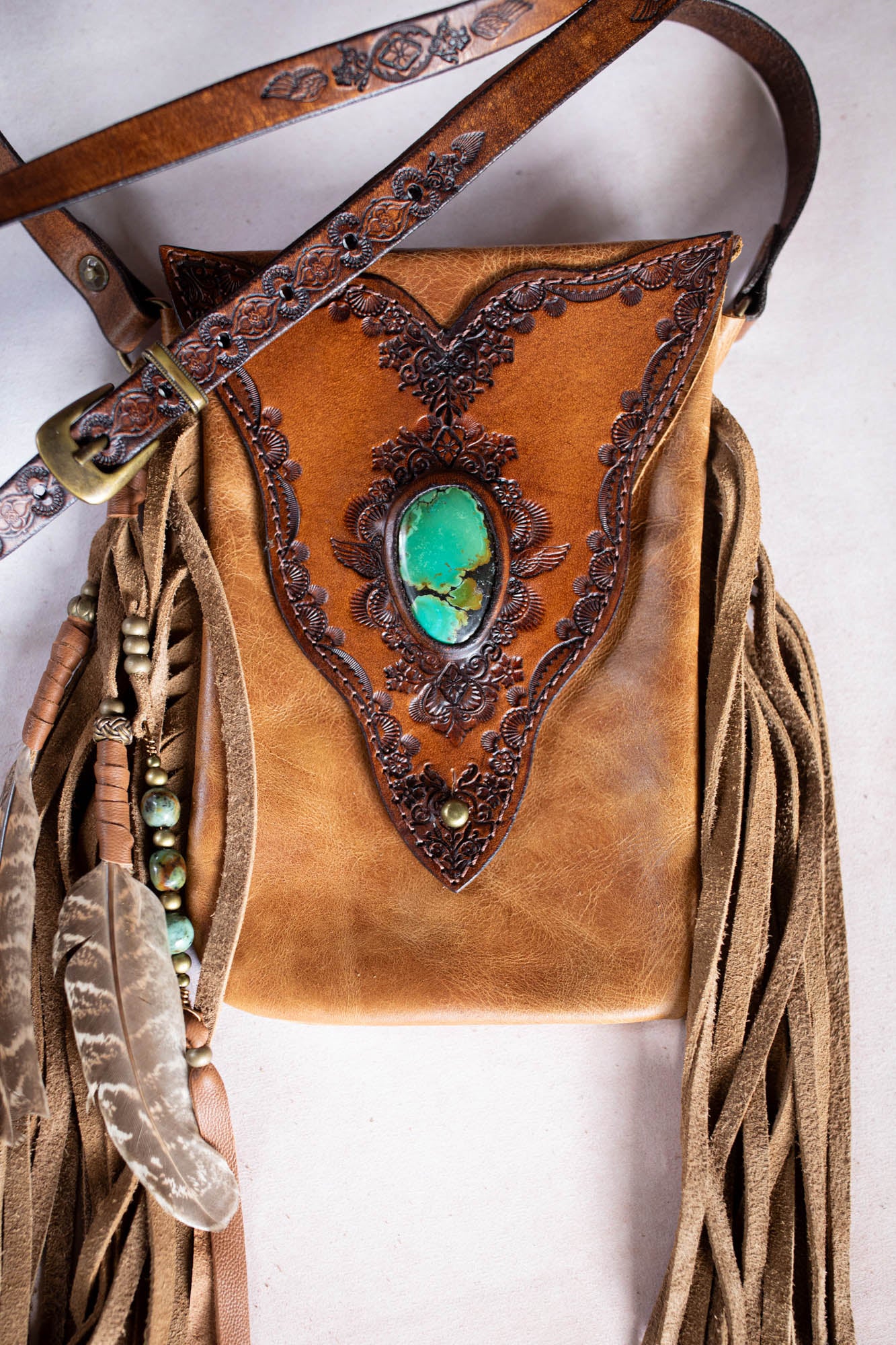 Gypsy Wanderer Phone Pouch with Turquoise