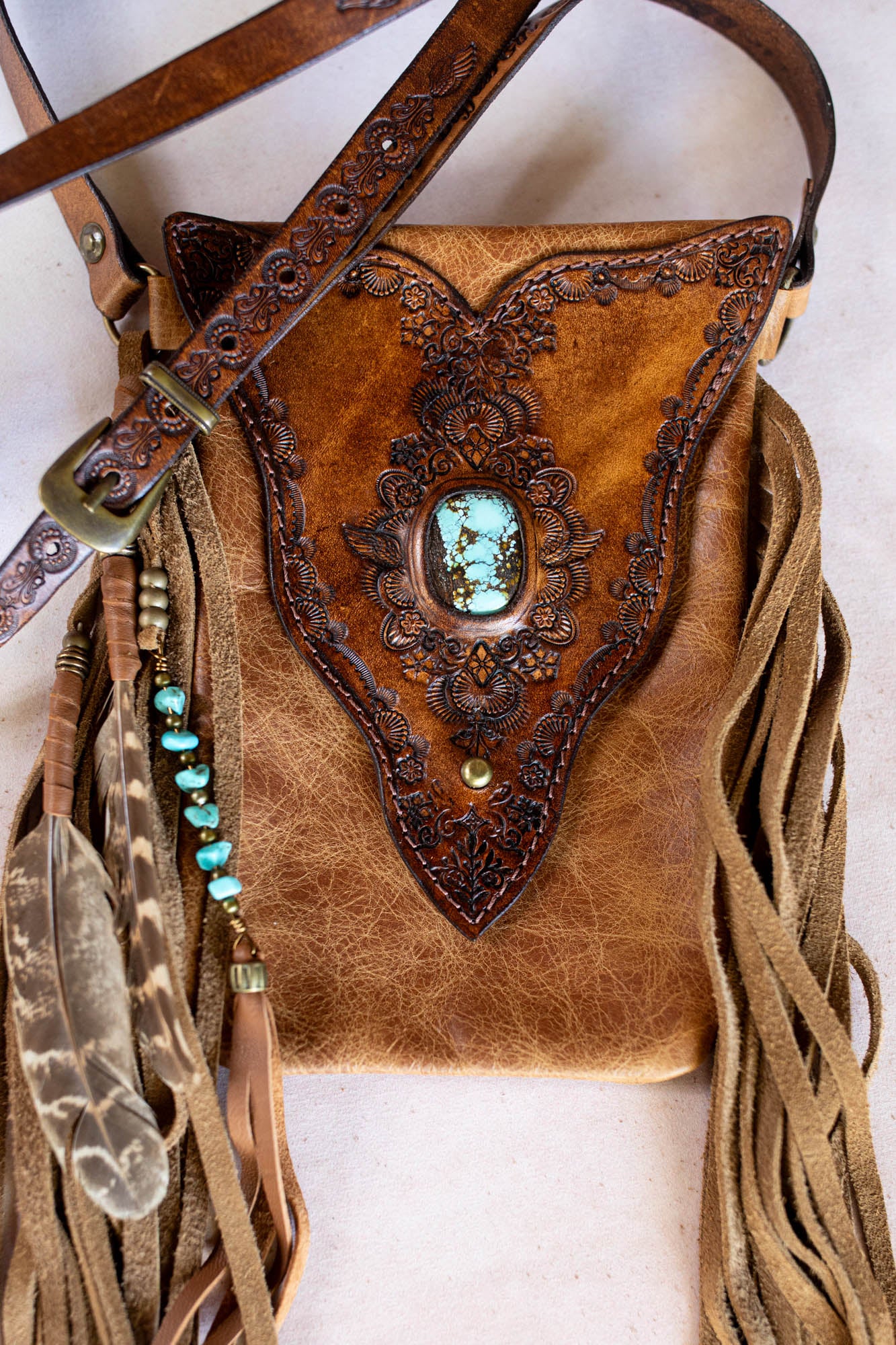 Gypsy Wanderer Phone Pouch with Turquoise