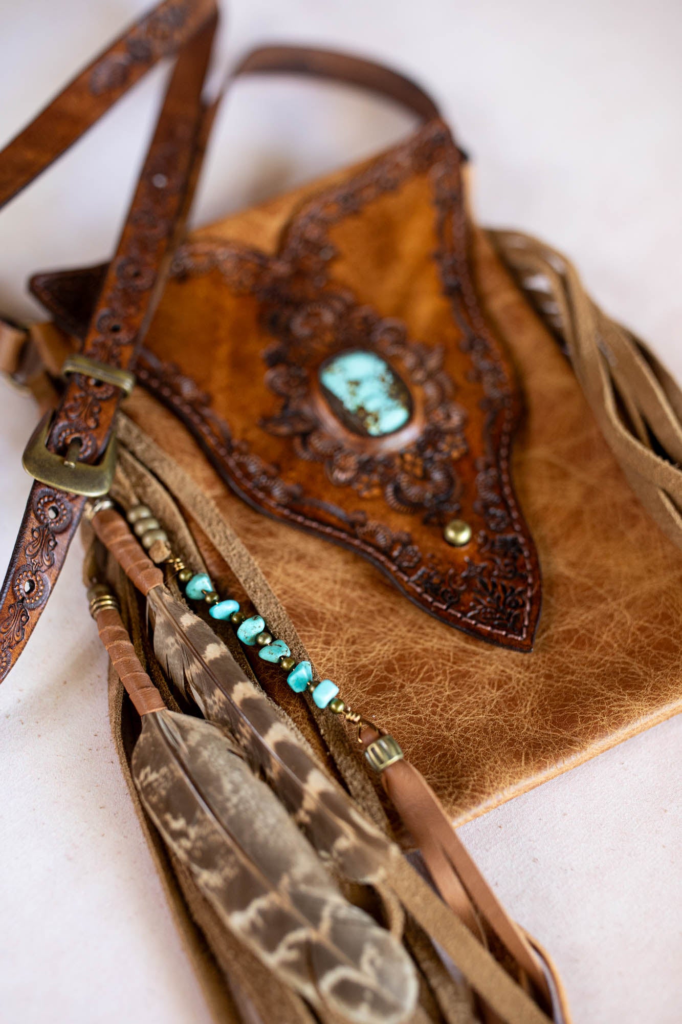Gypsy Wanderer Phone Pouch with Turquoise
