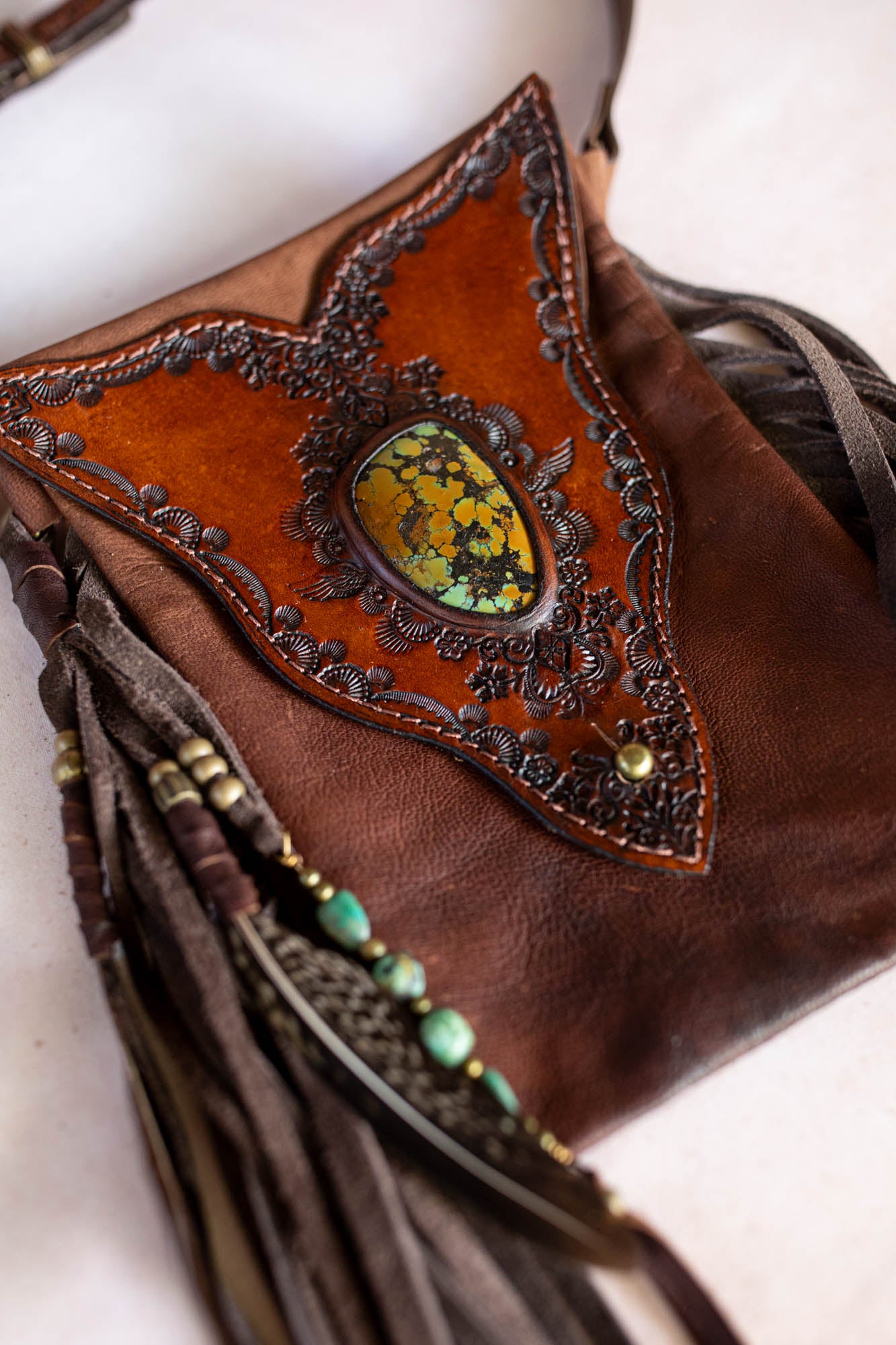 Gypsy Wanderer Phone Pouch with Turquoise