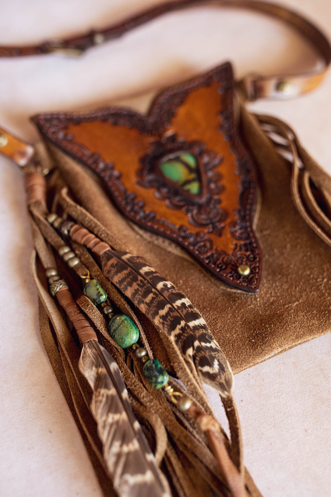 Gypsy Wanderer Phone Pouch with Turquoise