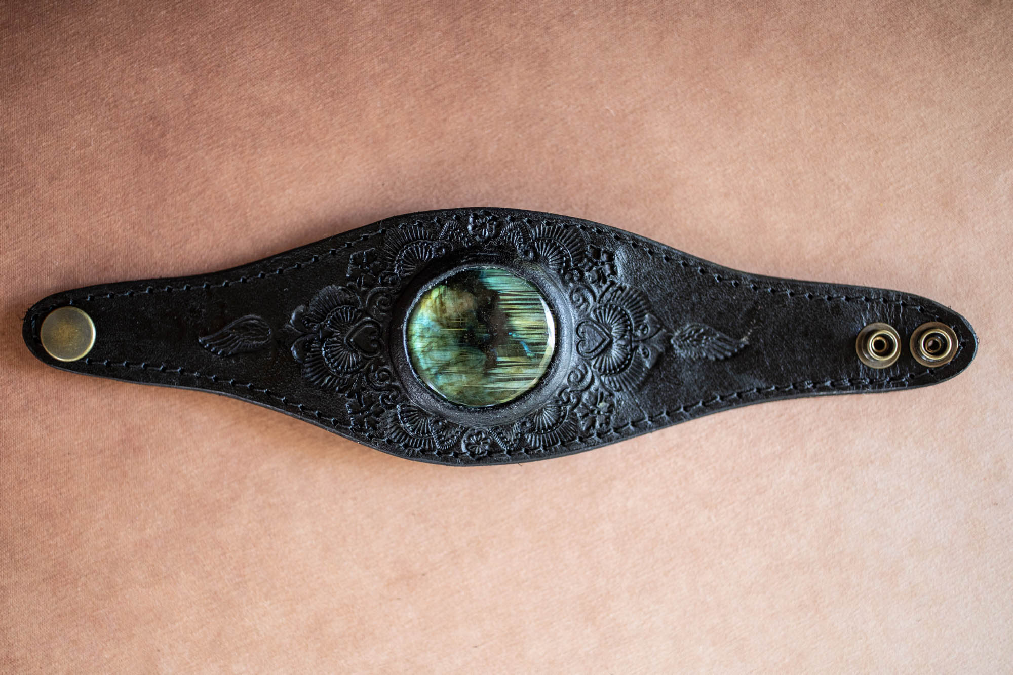 Black Magic Cuff with Labradorite