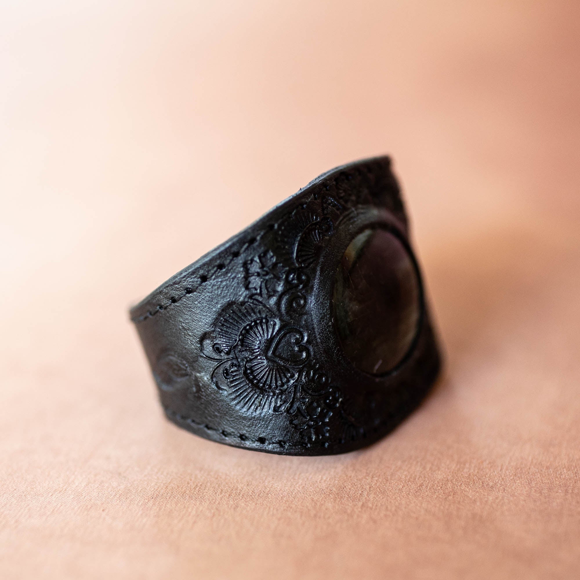 Black Magic Cuff with Labradorite