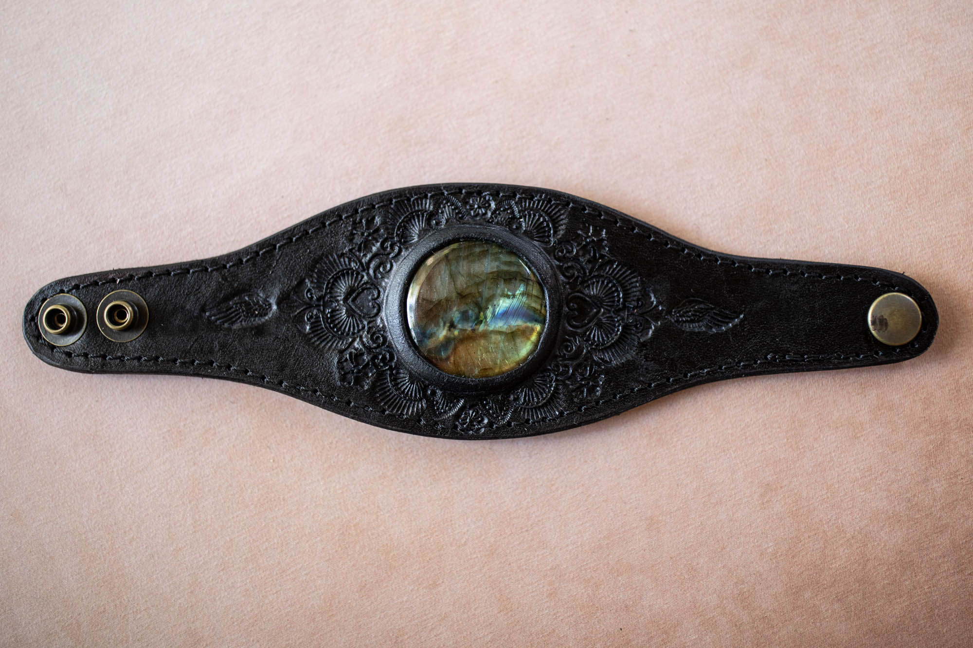 Black Magic Cuff with Labradorite