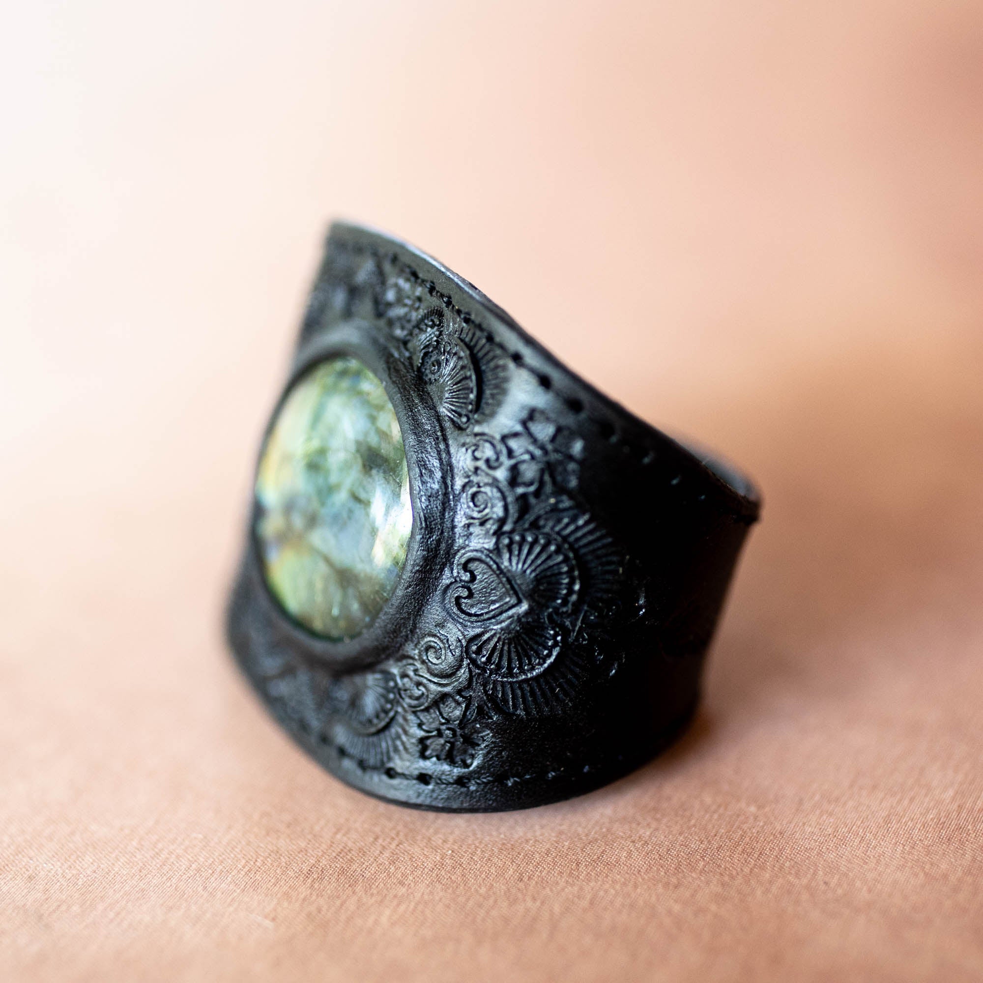 Black Magic Cuff with Labradorite