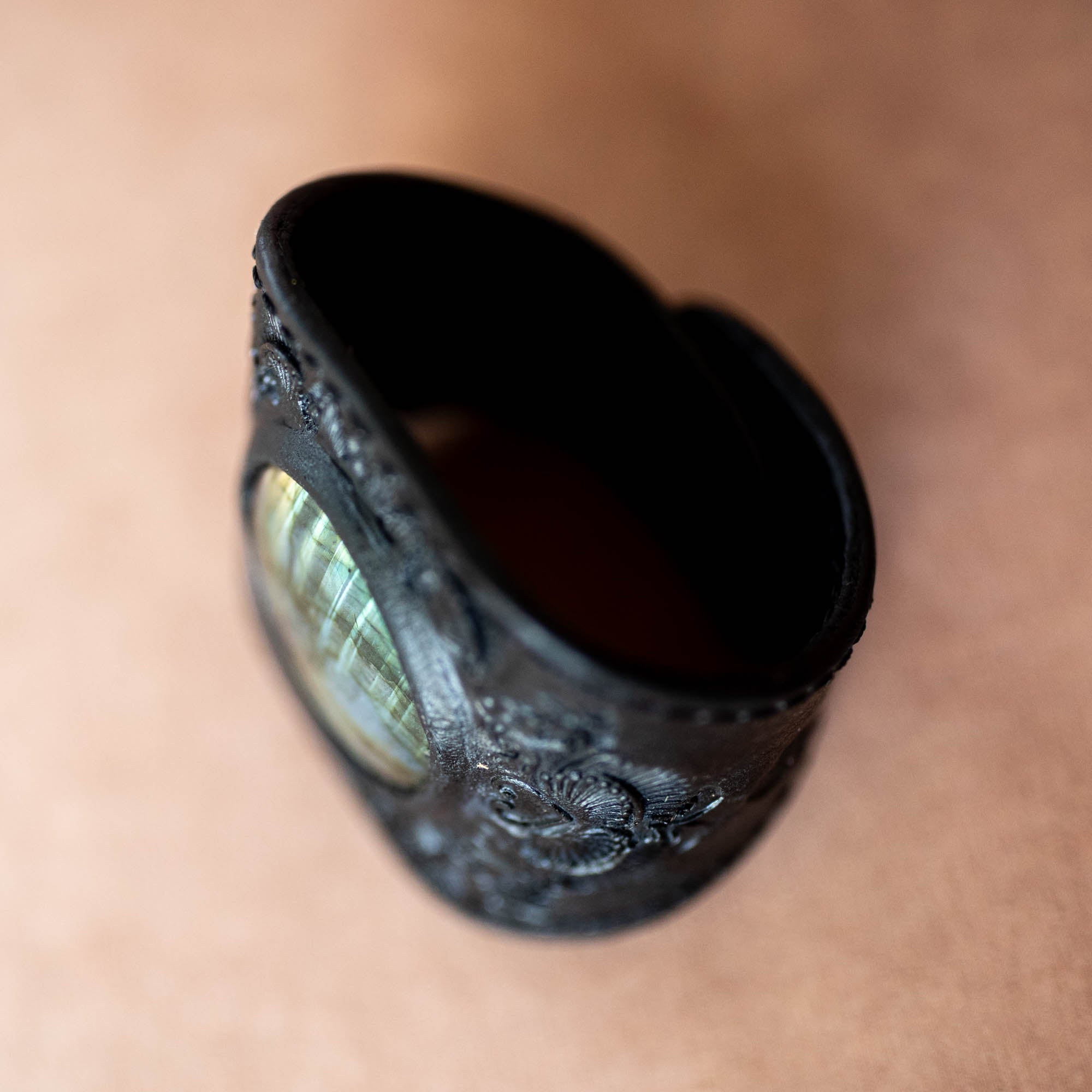 Black Magic Cuff with Labradorite