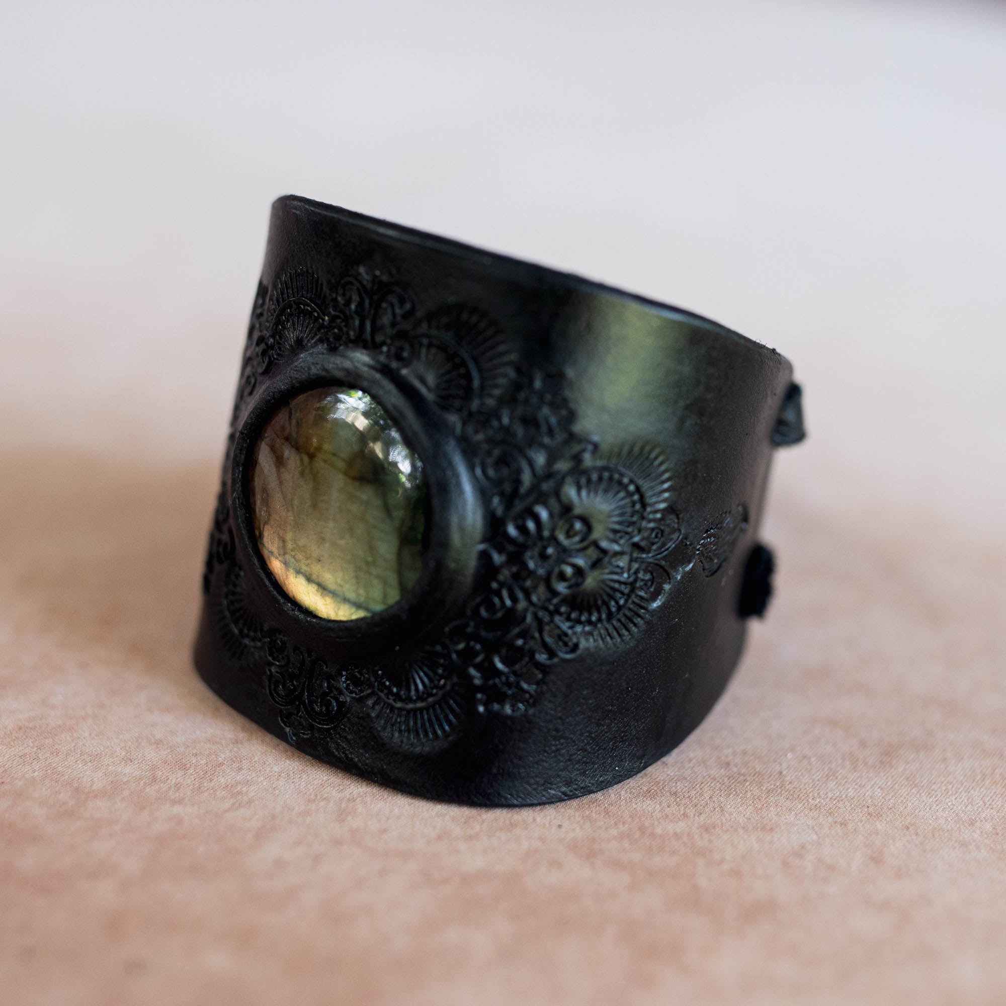 Black Magic Cuff with Labradorite