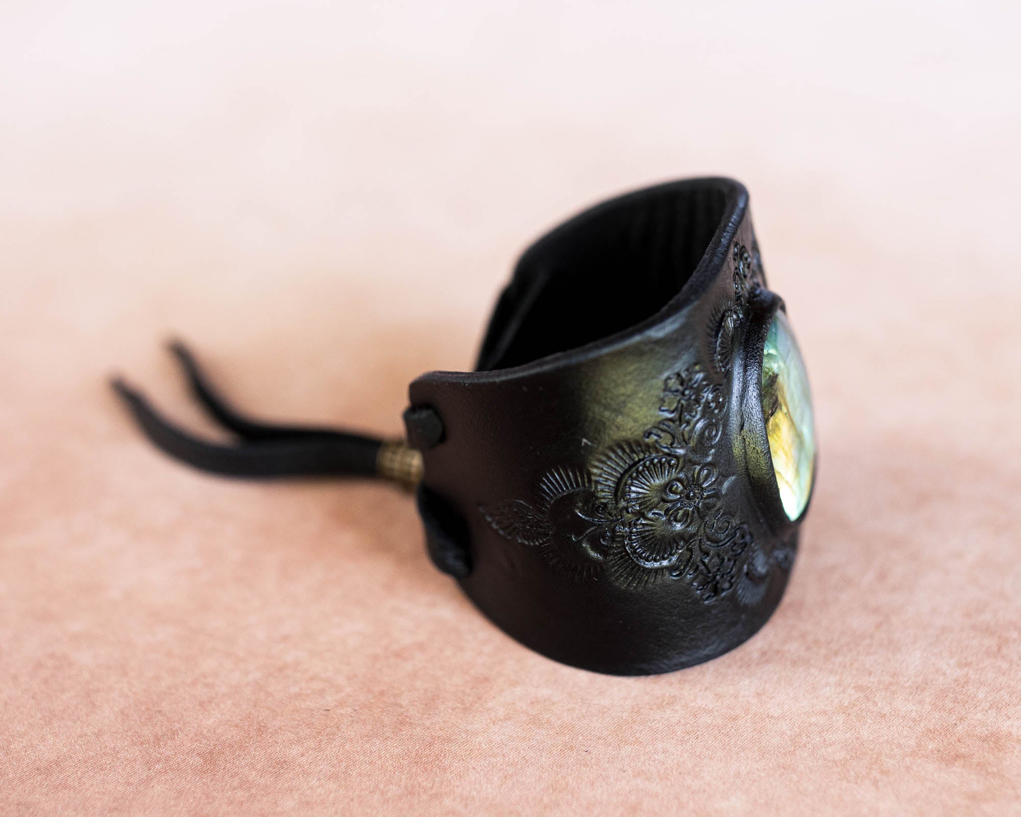 Black Magic Cuff with Labradorite