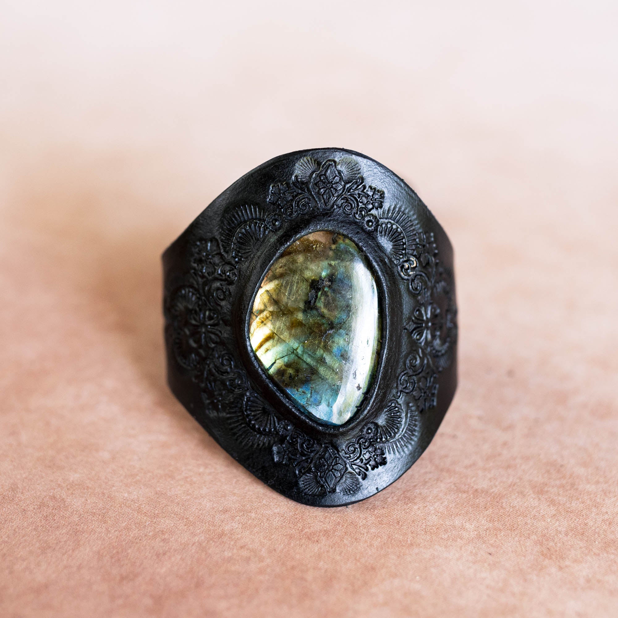 Black Magic Cuff with Labradorite