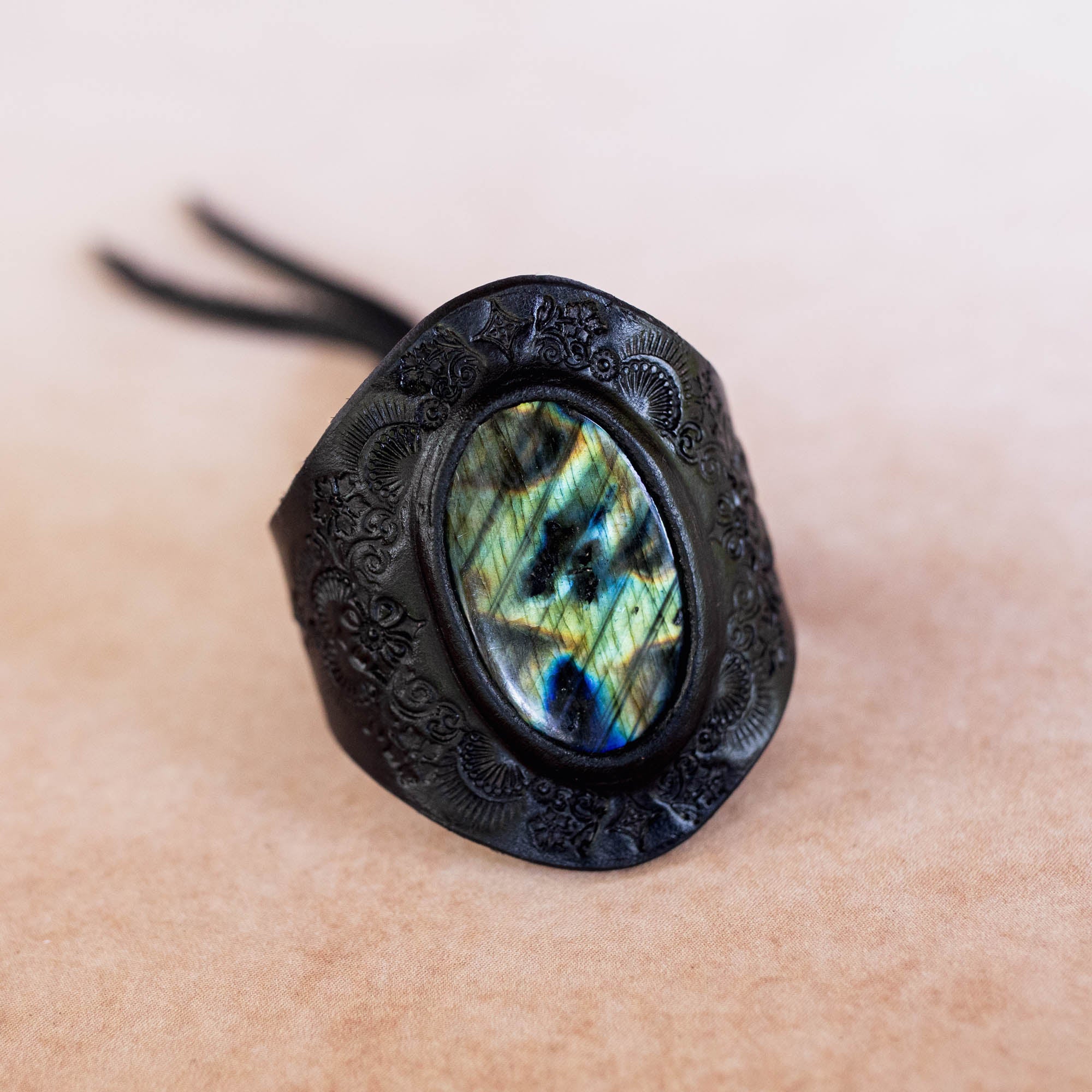 Black Magic Cuff with Labradorite