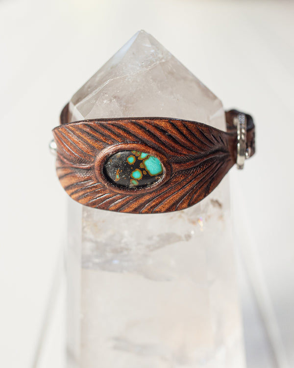 Little Eagle Feather Cuff with Turquoise