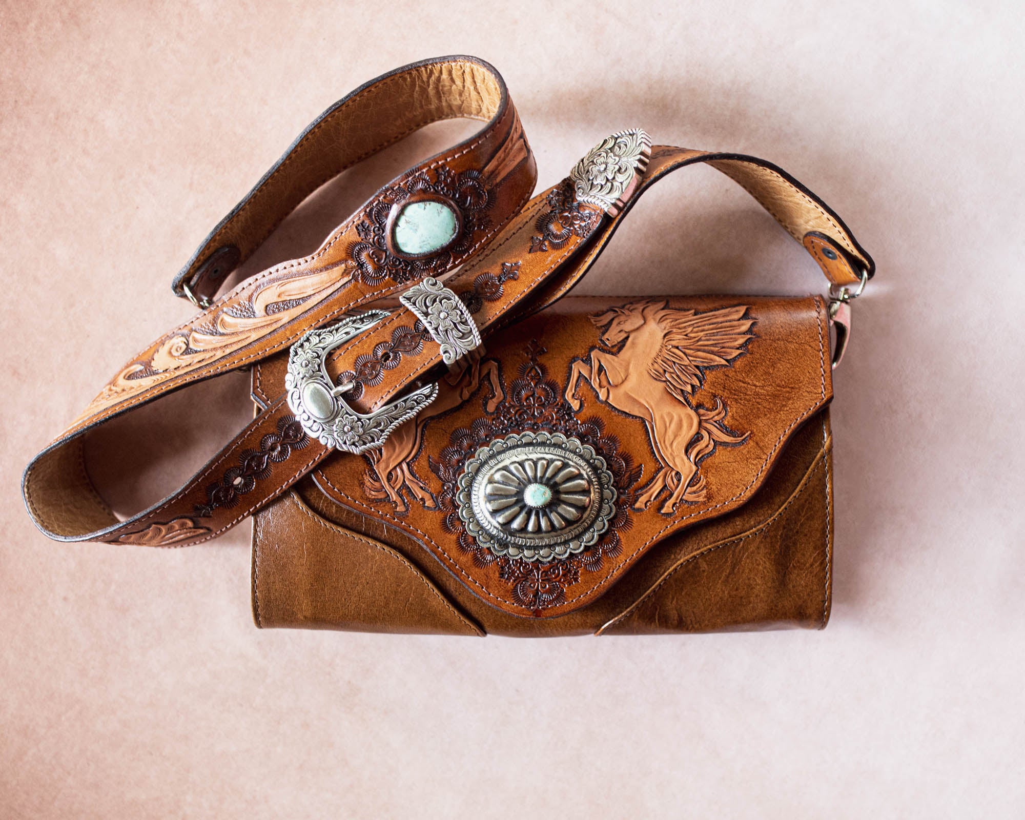 Pegasus Clutch with Navajo Concho