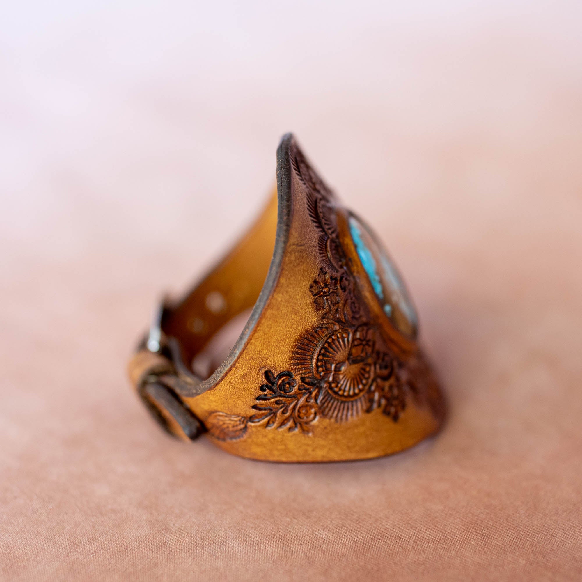Mandala Cuff with Number 8 Turquoise