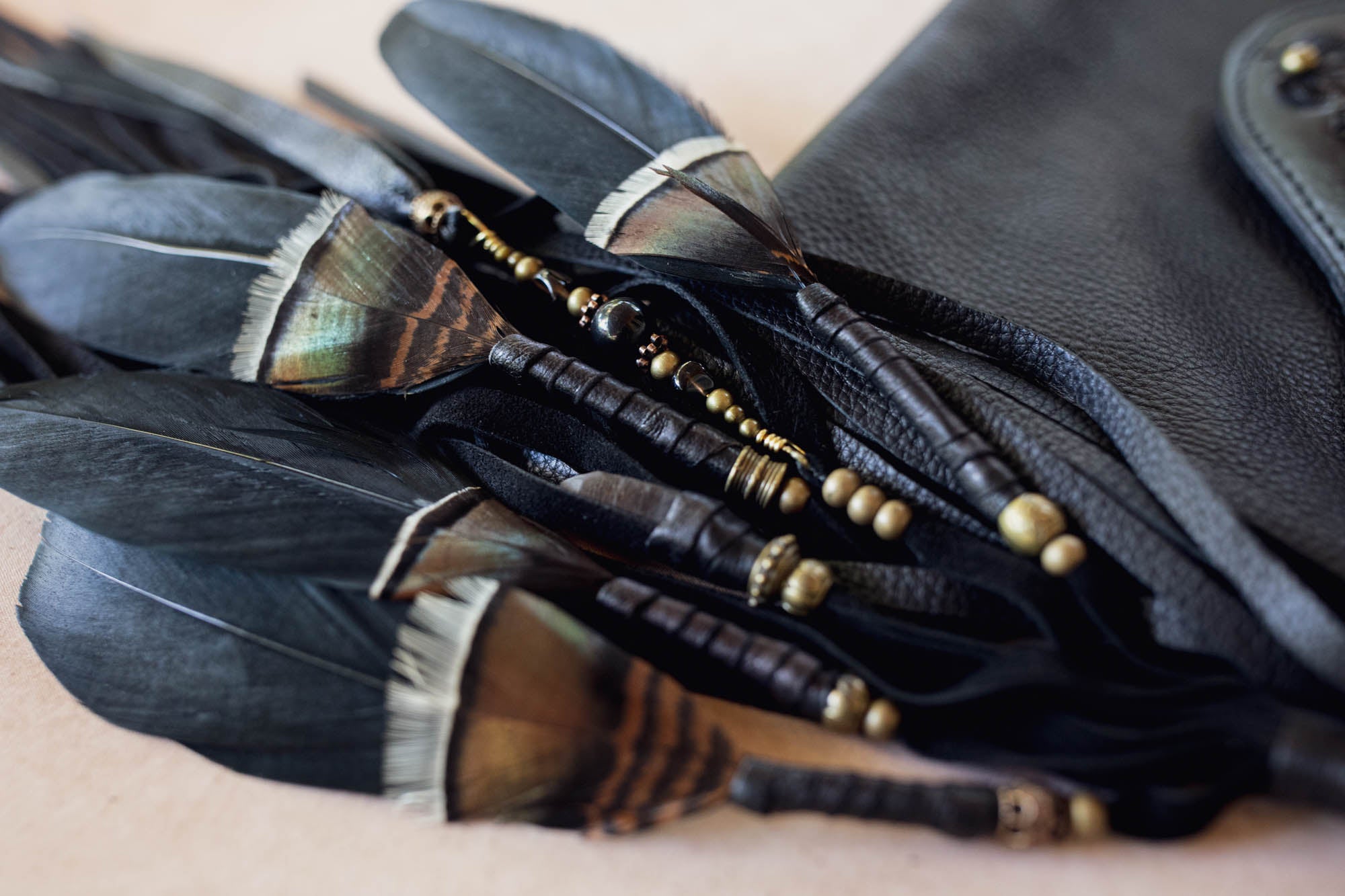 Black Magic Pegasus Gypsy Wanderer Bag with Labradorite