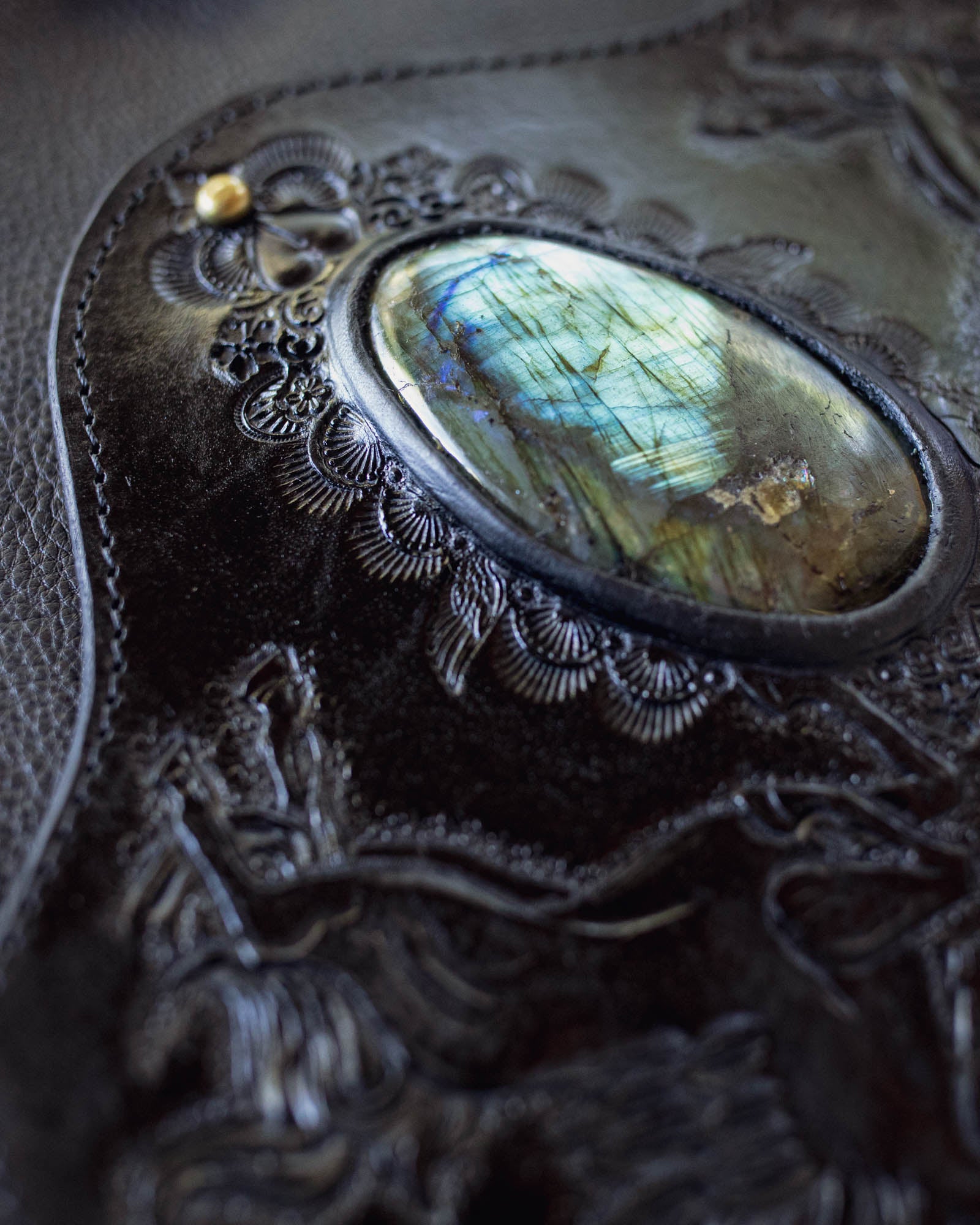 Black Magic Pegasus Gypsy Wanderer Bag with Labradorite