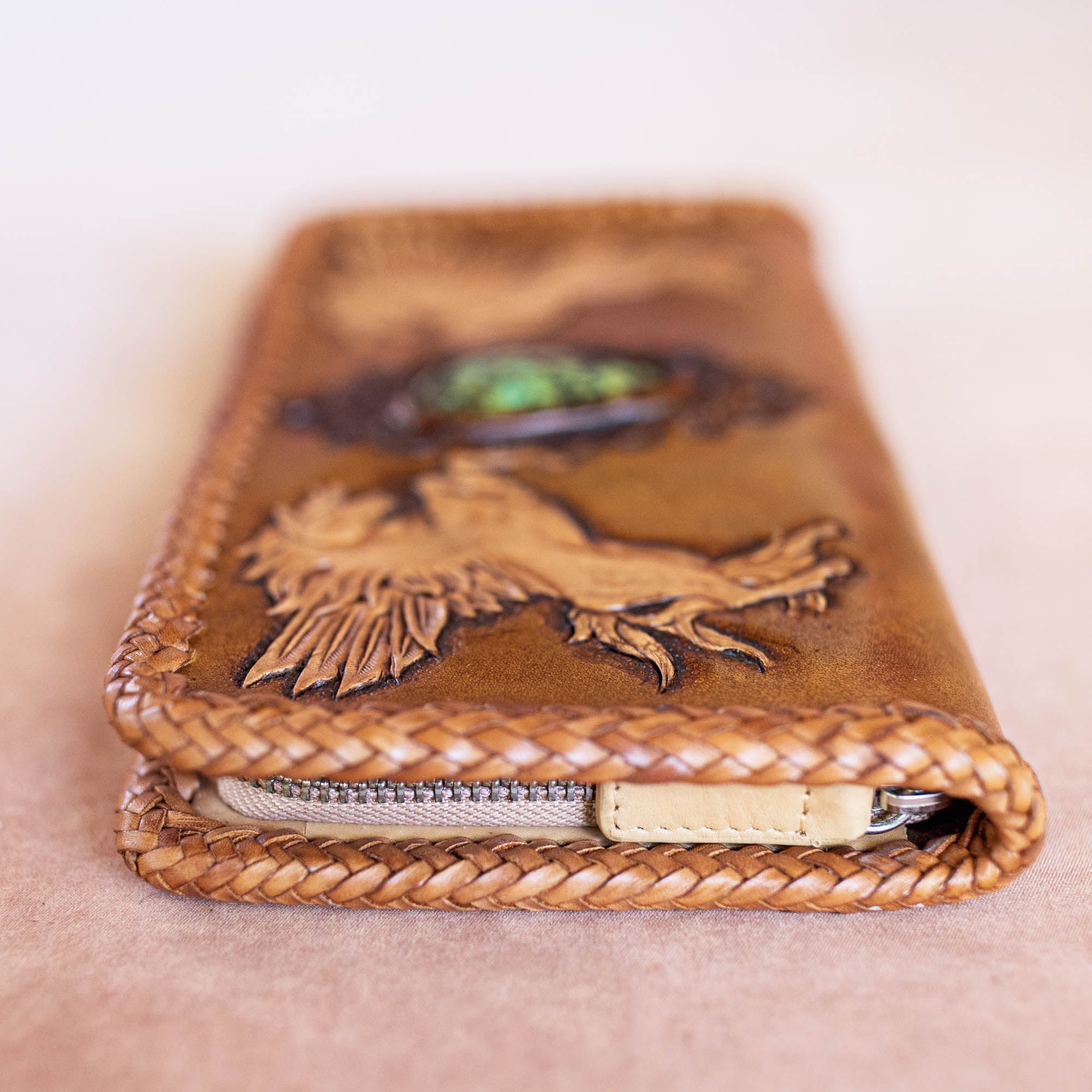 Large Pegasus Wallet with High Grade Turquoise