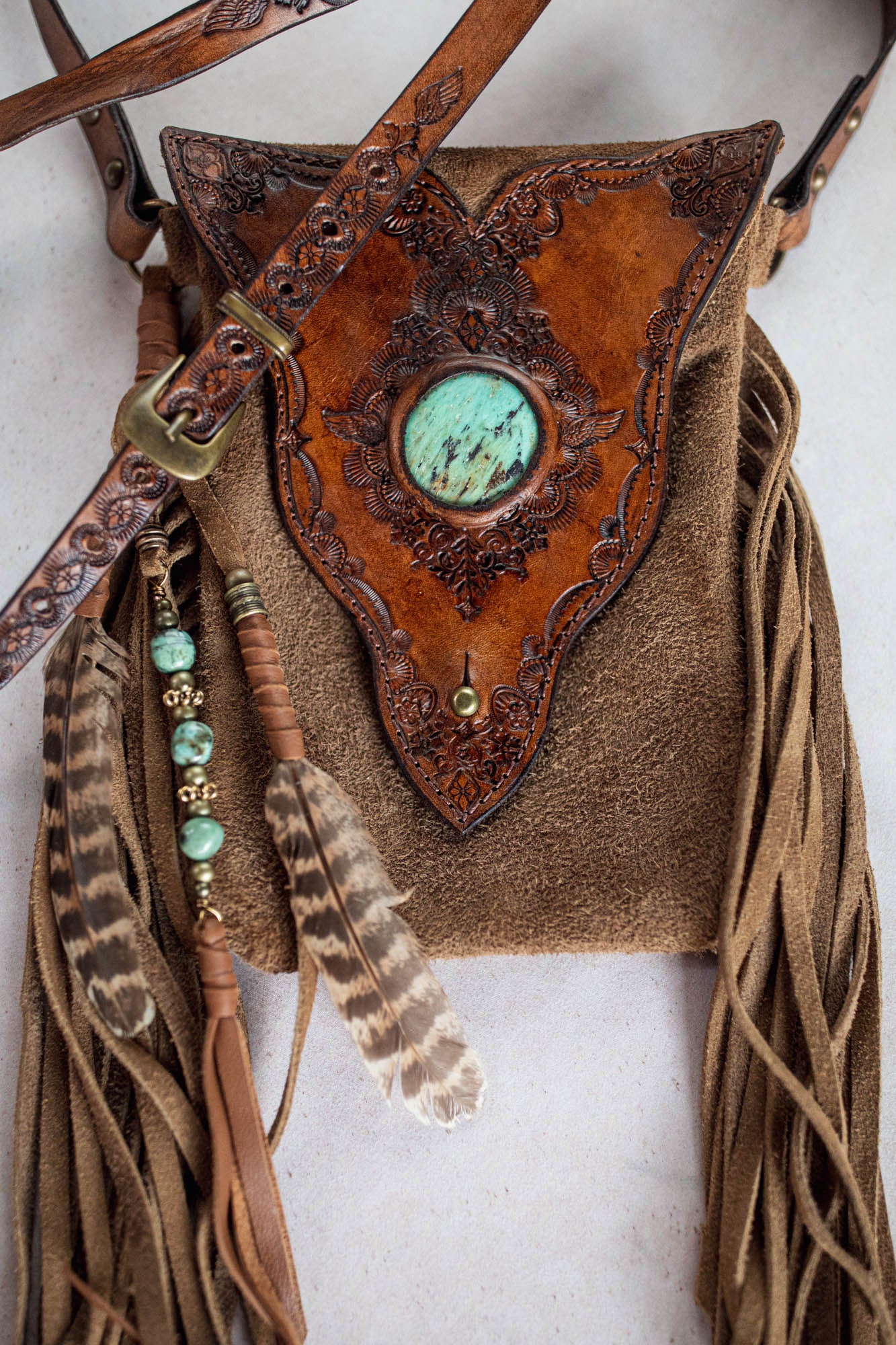 Gypsy Wanderer Phone Pouch with Mexican Turquoise