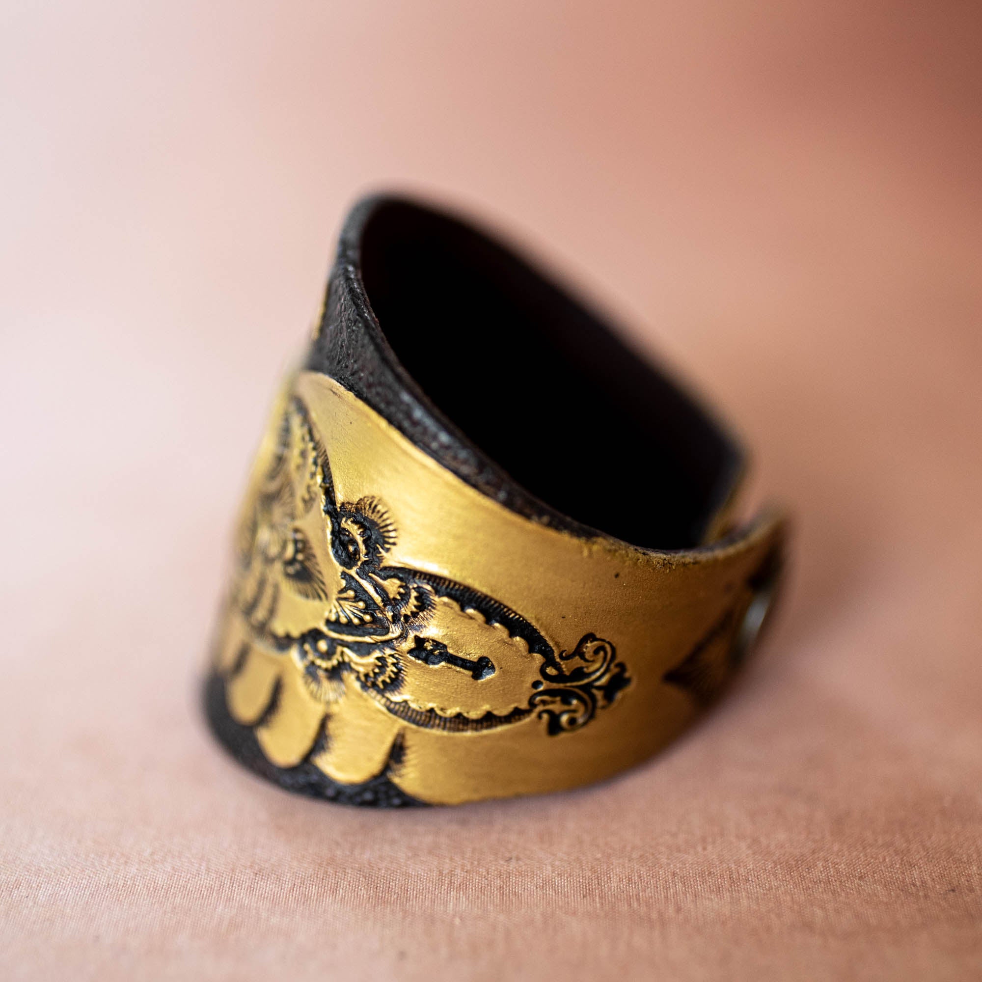 Hand Painted Thunderbird Cuff with Turquoise