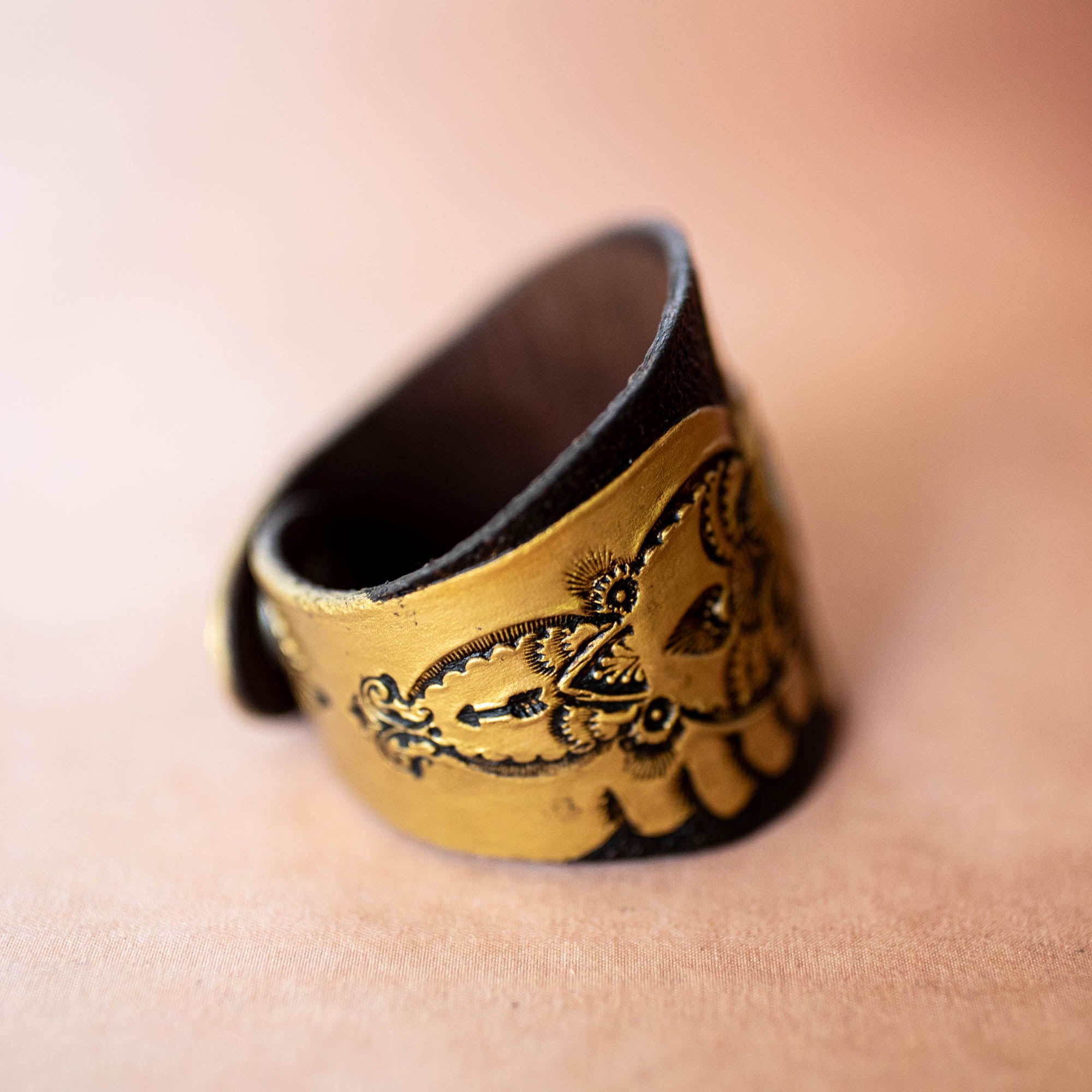 Hand Painted Thunderbird Cuff with Turquoise