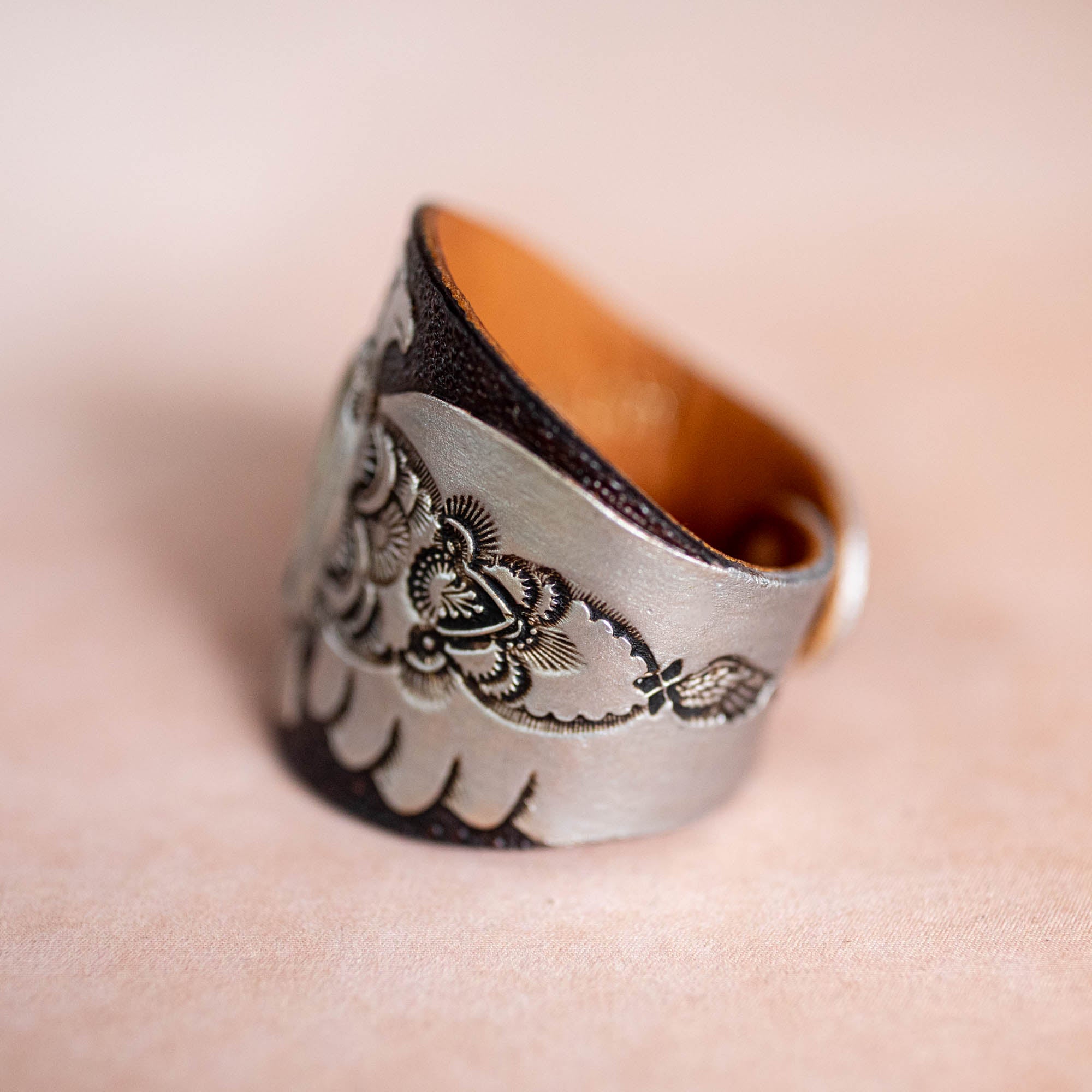 Hand Painted Thunderbird Cuff with Turquoise