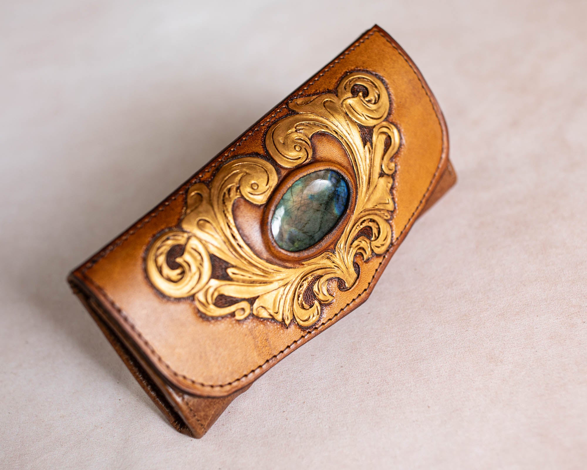 Western Swirls Wallet with Labradorite