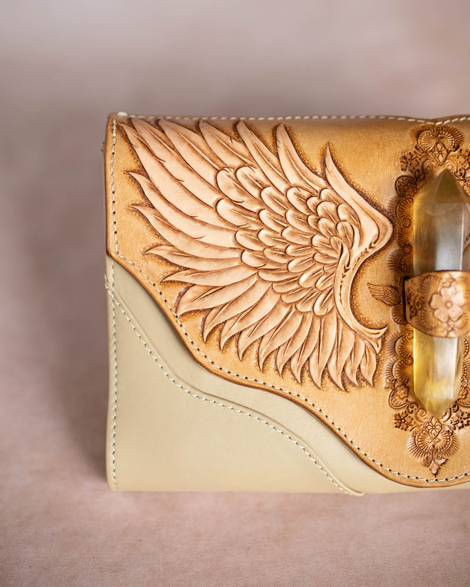 Guardian Wings Clutch with Golden Fluorite